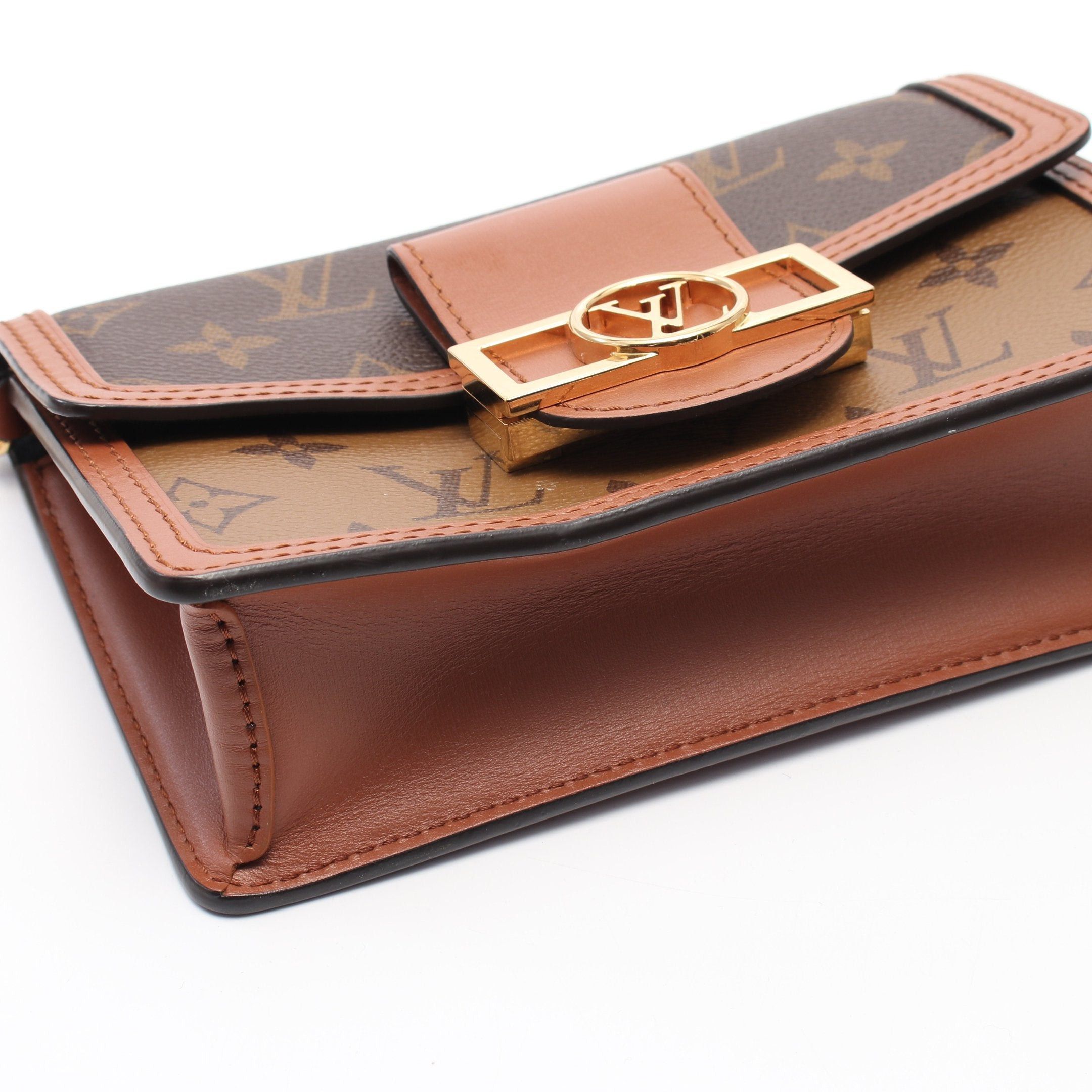 Louis Vuitton Louis Vuitton Portefeuil Dauphine Monogram Reverse Chain Wallet Leather Brown Beige Size ONE SIZE - 7 Thumbnail