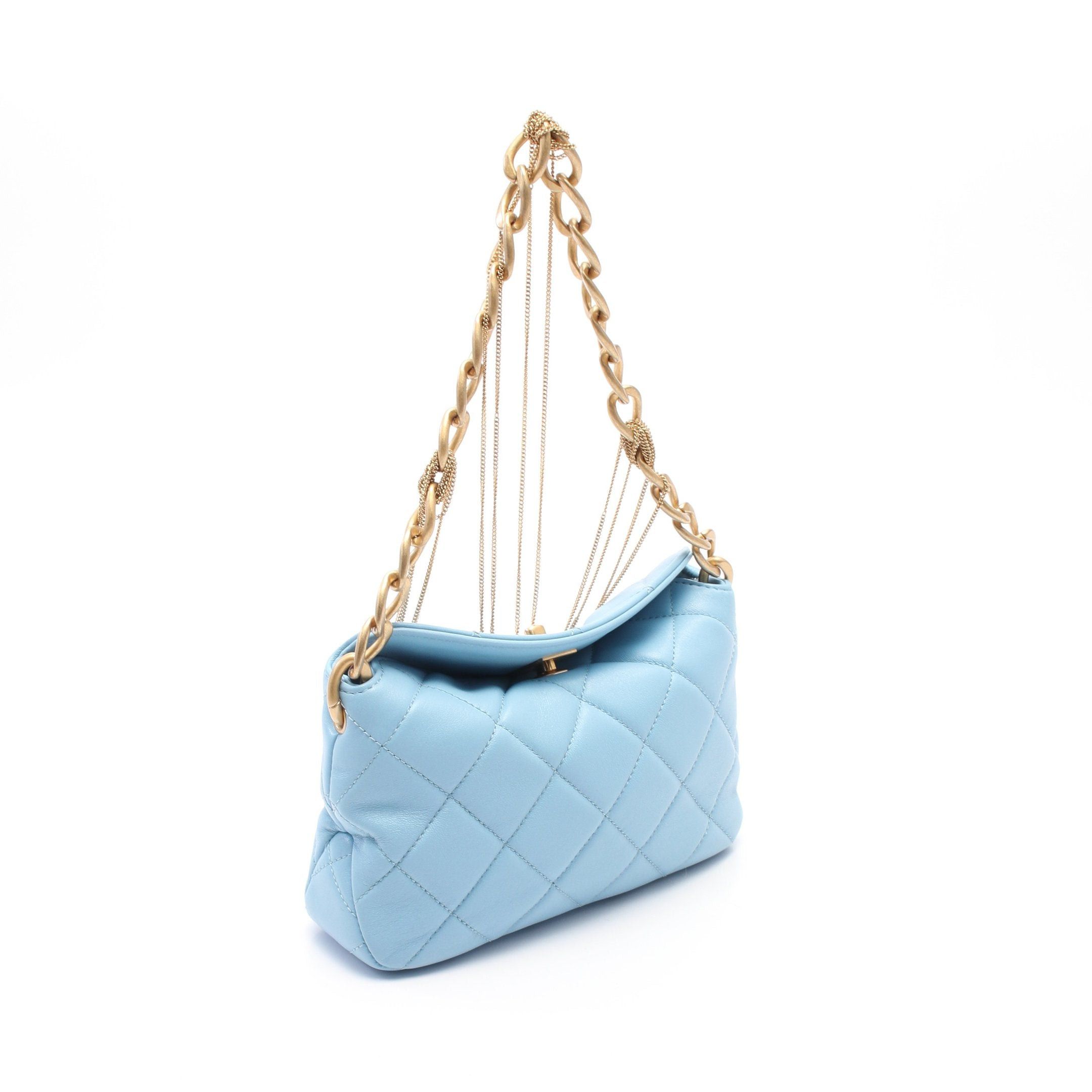 Chanel Chanel Matelasse Chain Handbag Leather Light Blue Gold Hardware Size ONE SIZE - 2 Thumbnail
