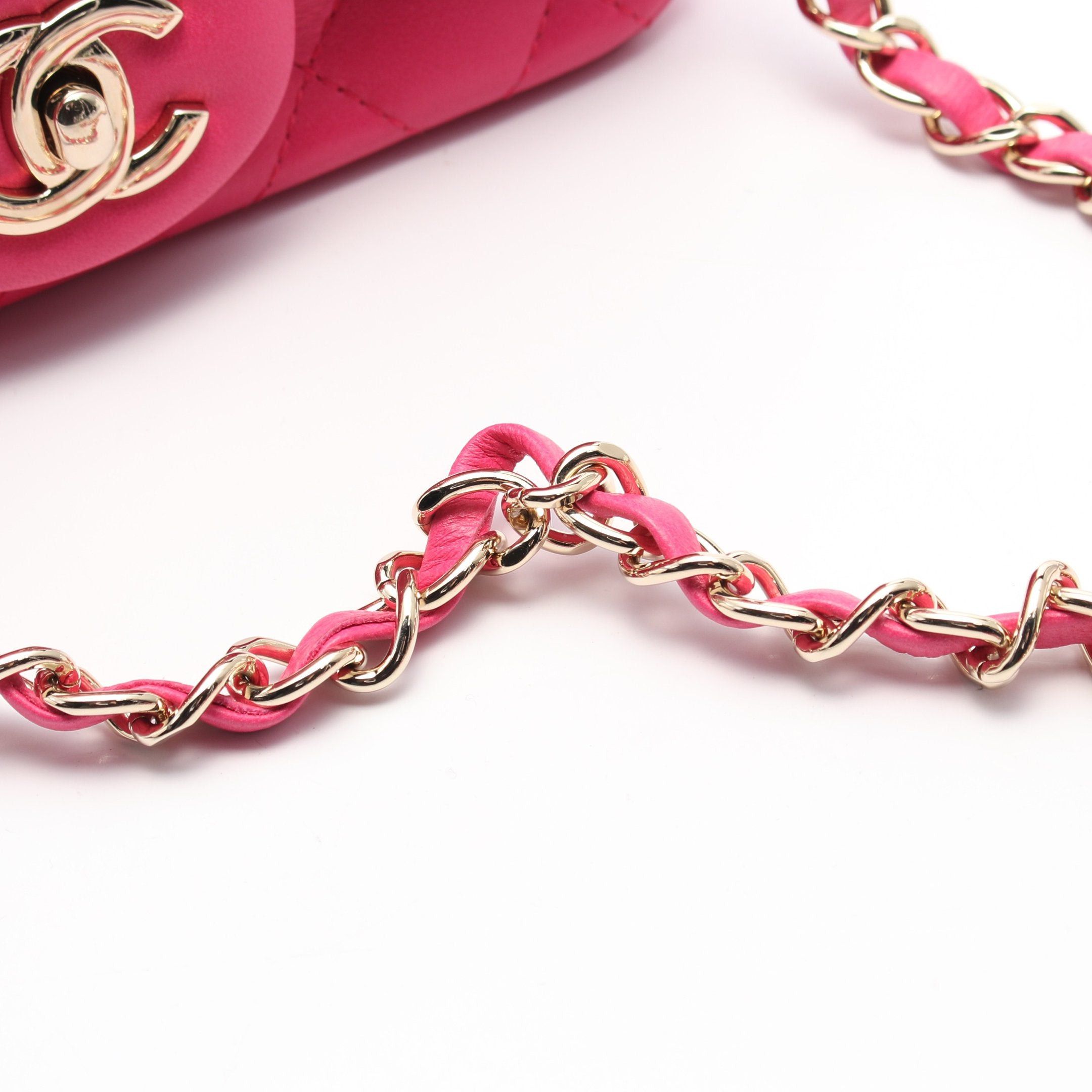 Chanel Chanel Mini Matelasse Chain Shoulder Bag Leather Pink Gold Hardware Size ONE SIZE - 7 Thumbnail