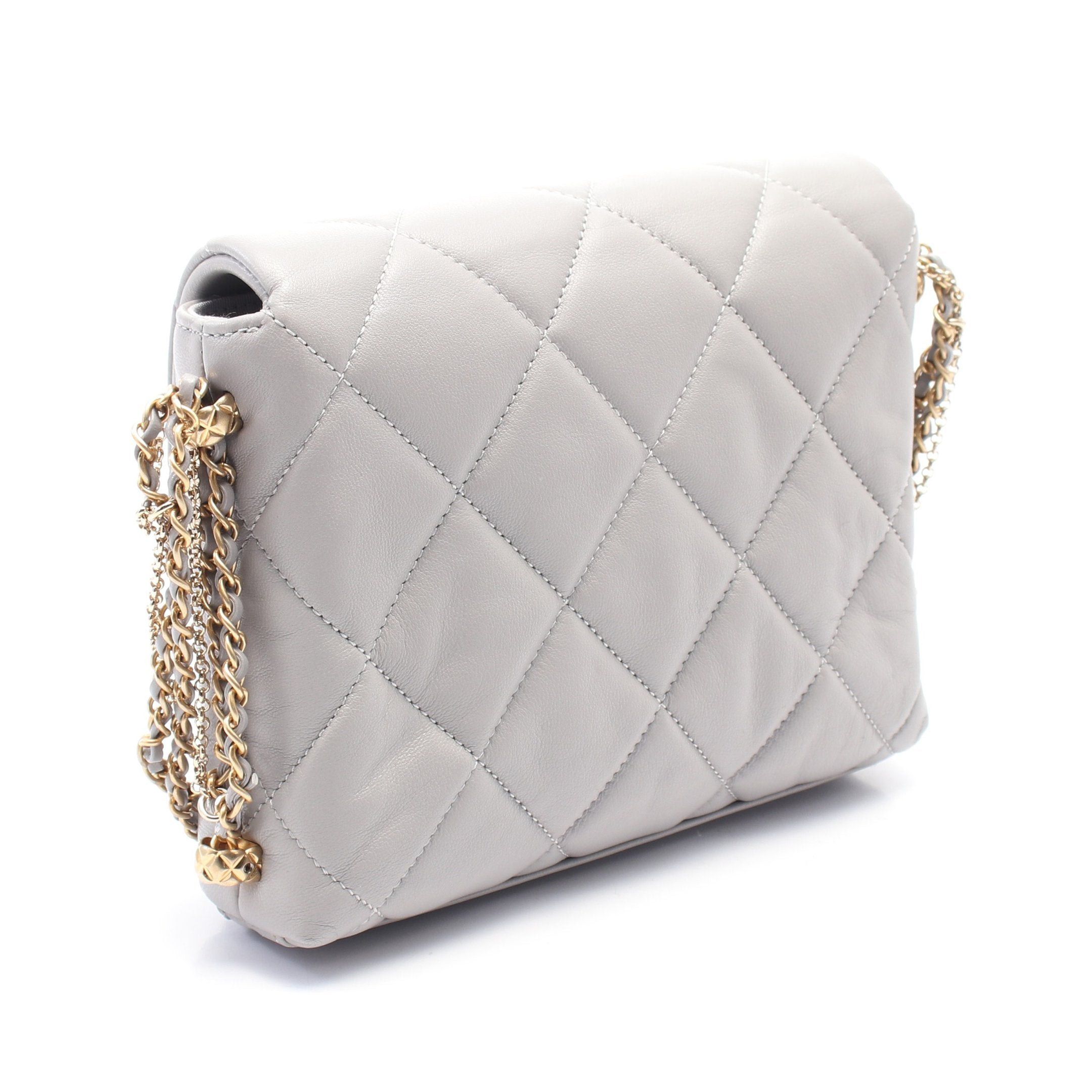 Chanel Chanel Matelasse Chain Shoulder Bag Leather Gray Gold Hardware Size ONE SIZE - 2 Thumbnail