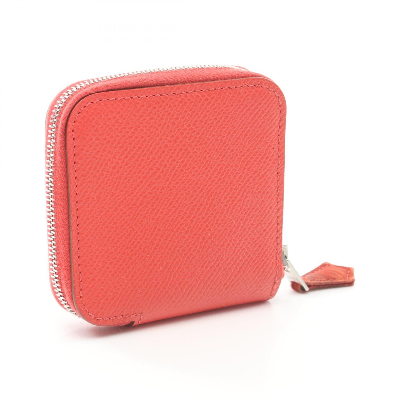 Hermes Hermes Azap Compact Mini Silk In Rouge Pivoine Coin Purse Veau Epsom Pink Red Silver Hardware T Stamp Size ONE SIZE - 2 Thumbnail