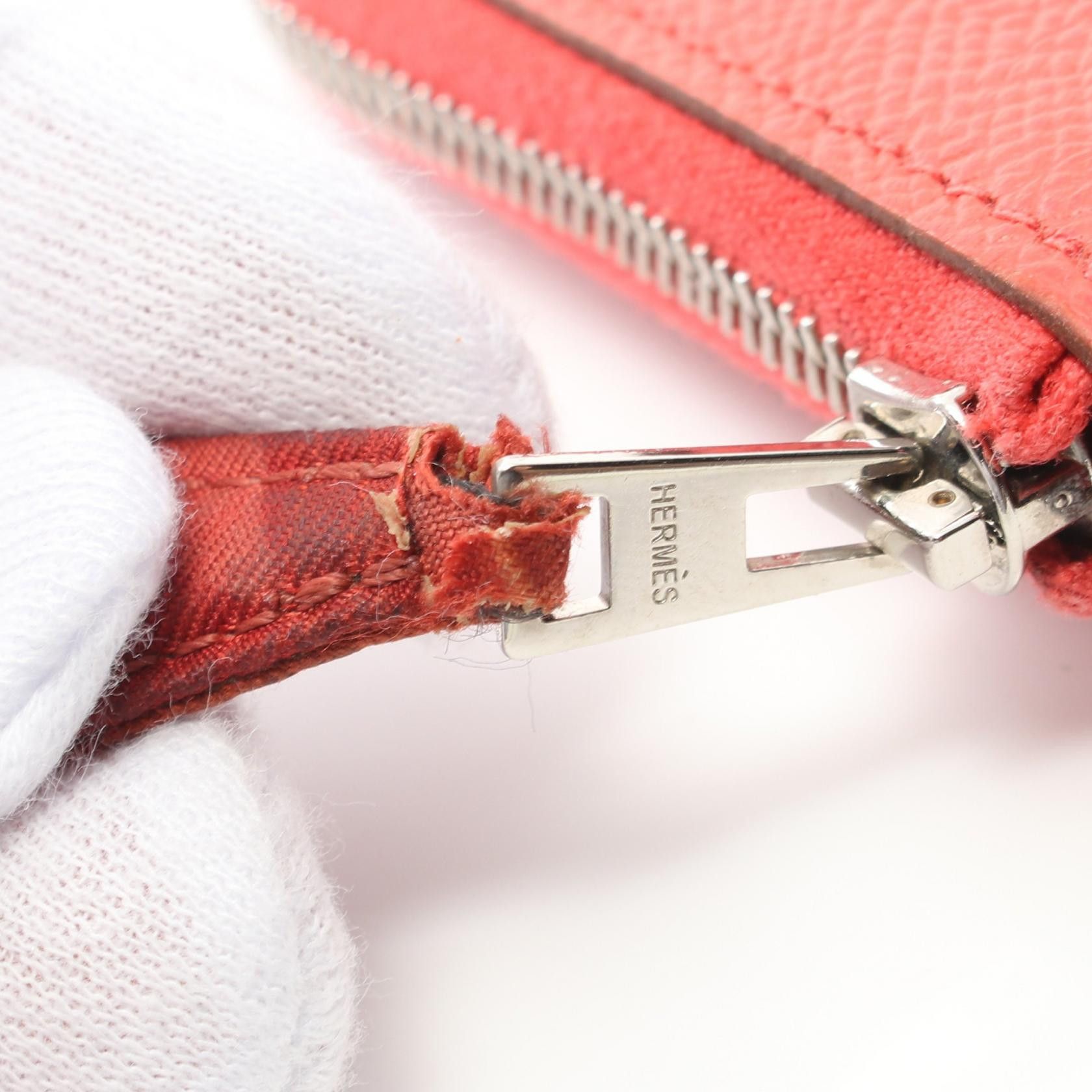 Hermes Hermes Azap Compact Mini Silk In Rouge Pivoine Coin Purse Veau Epsom Pink Red Silver Hardware T Stamp Size ONE SIZE - 8 Thumbnail