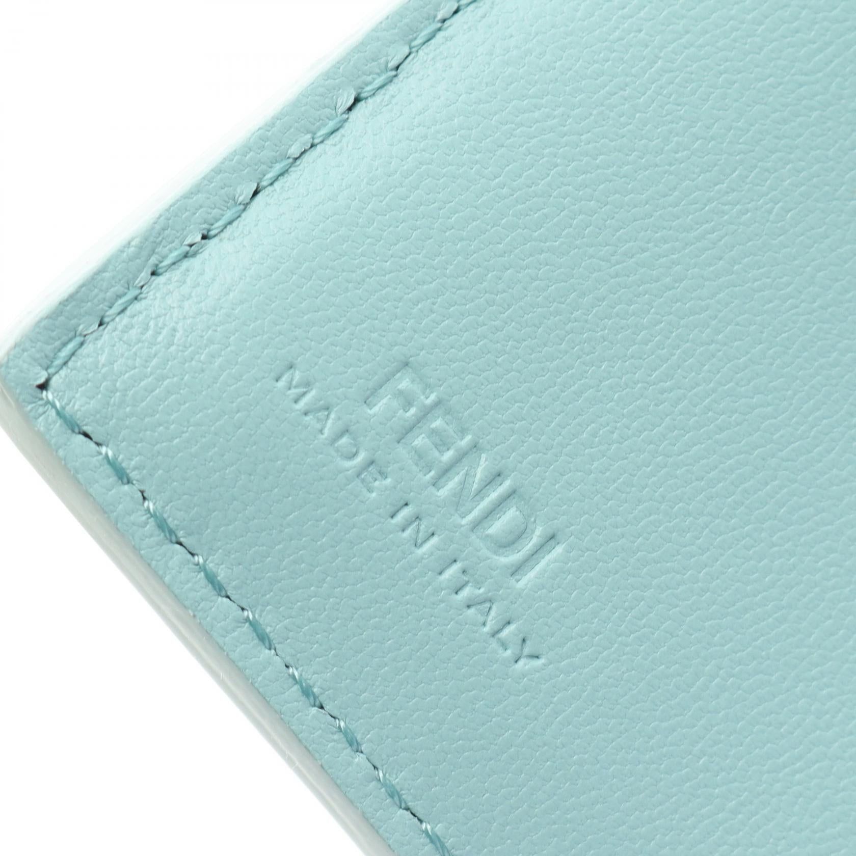 Fendi Fendi Slim Baguette Ff Pattern Bi-Fold Wallet Leather Gray Brown Light Blue Size ONE SIZE - 5 Thumbnail