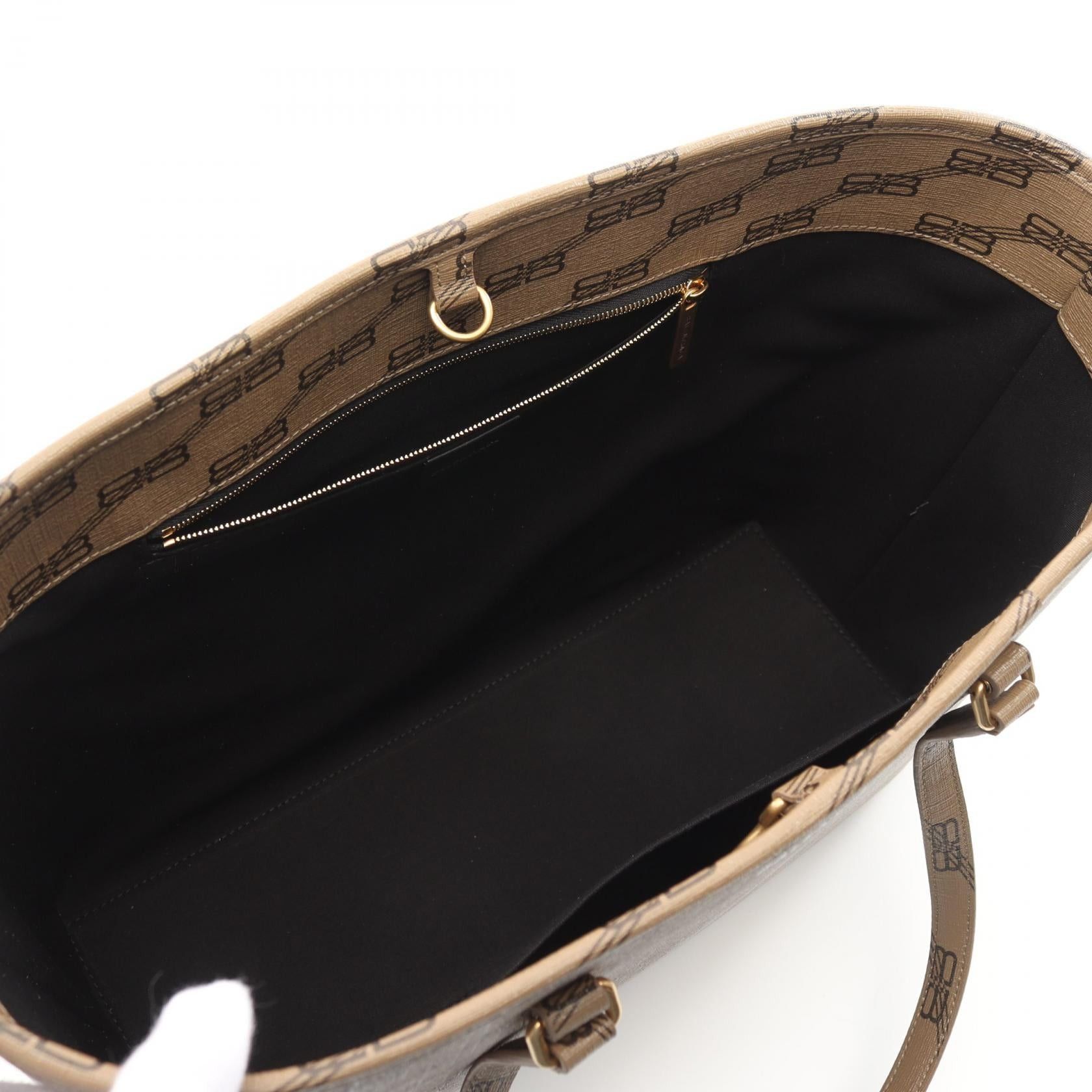 Balenciaga Balenciaga Bb Monogram Signature Medium Shopper Bag Shoulder Tote Beige Size ONE SIZE - 3 Thumbnail