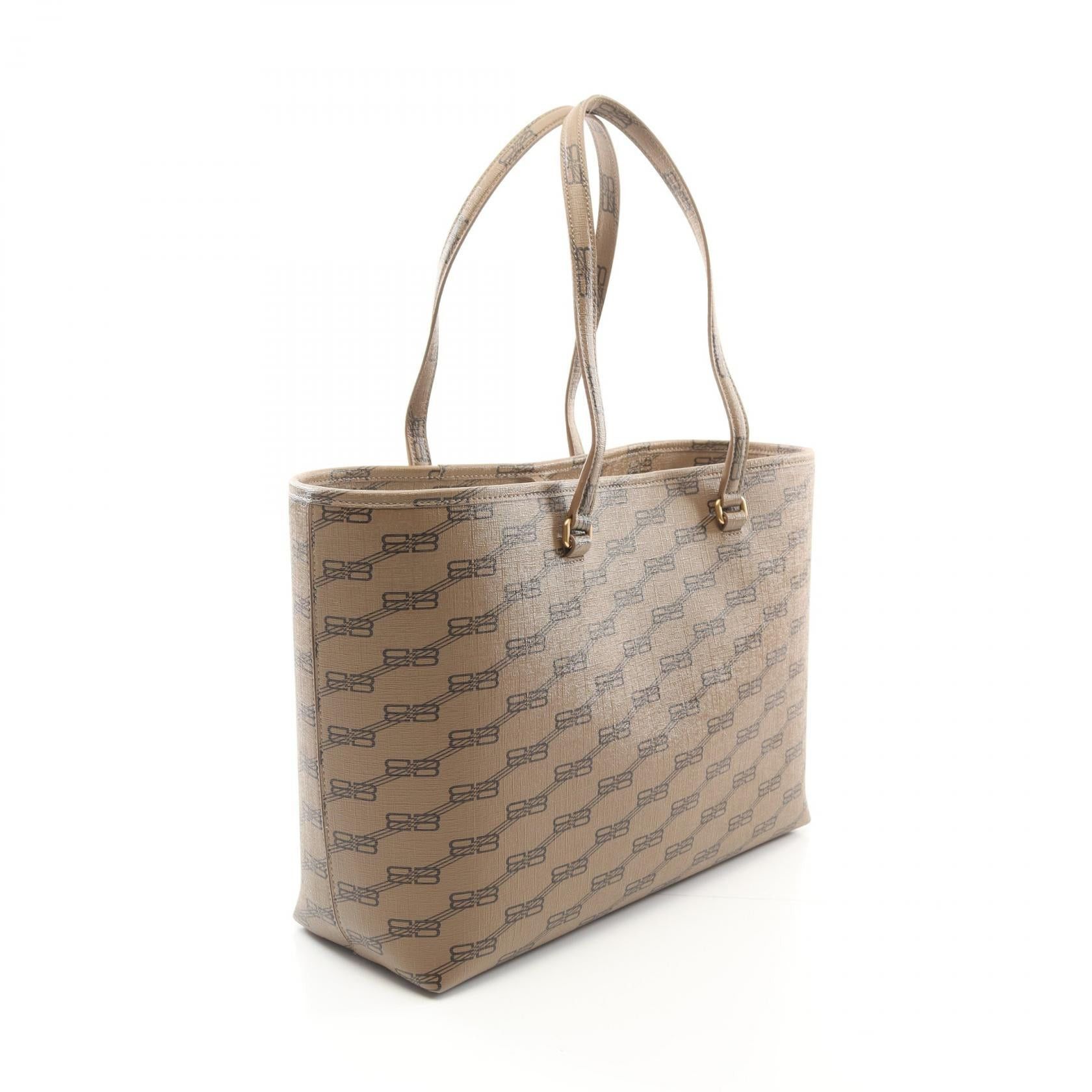 Balenciaga Balenciaga Bb Monogram Signature Medium Shopper Bag Shoulder Tote Beige Size ONE SIZE - 2 Thumbnail
