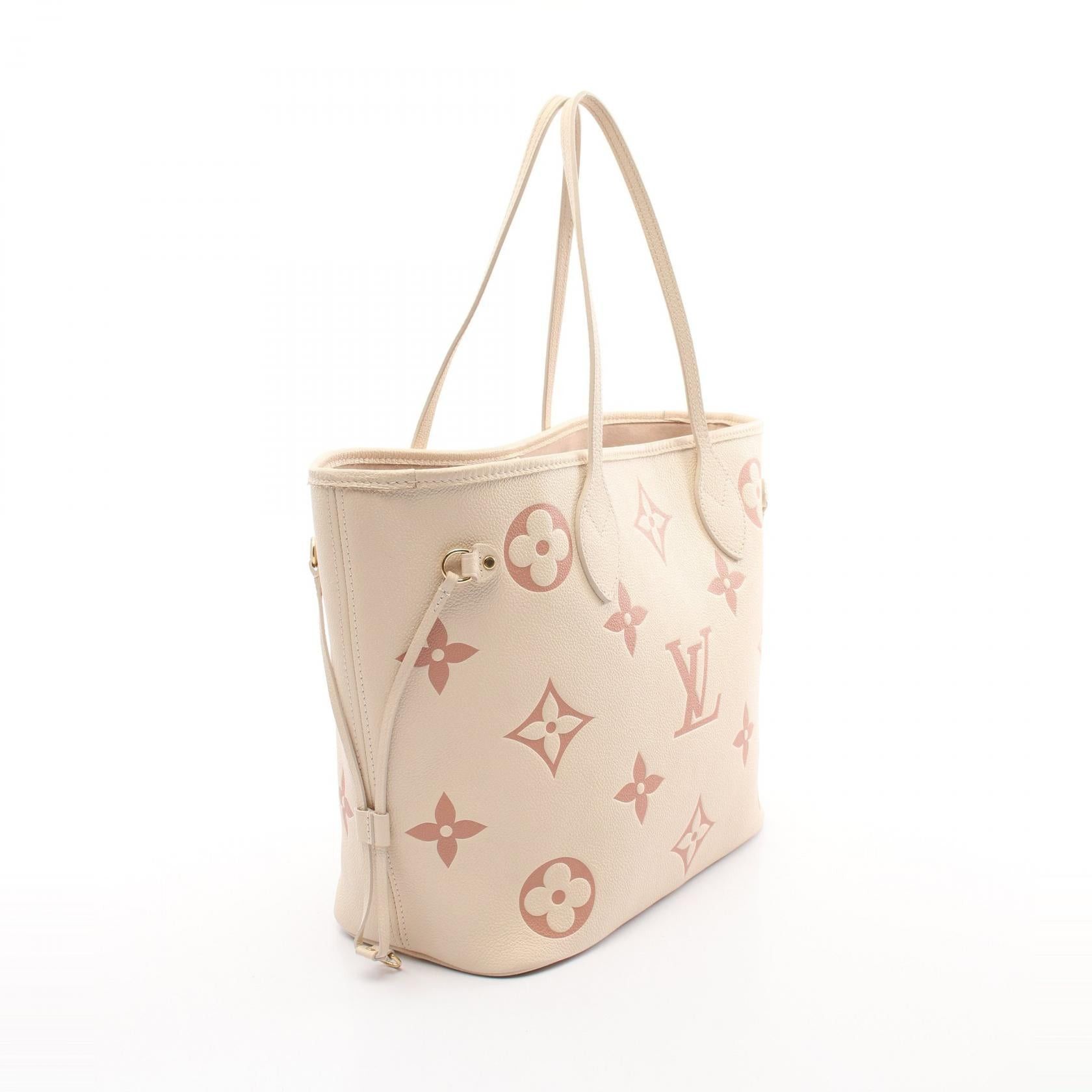 Louis Vuitton Louis Vuitton Neverfull Mm Monogram Ampreinte Bicolor Claim Rose Trianon Shoulder Bag Tote Leather Beige Pink Size ONE SIZE - 2 Thumbnail