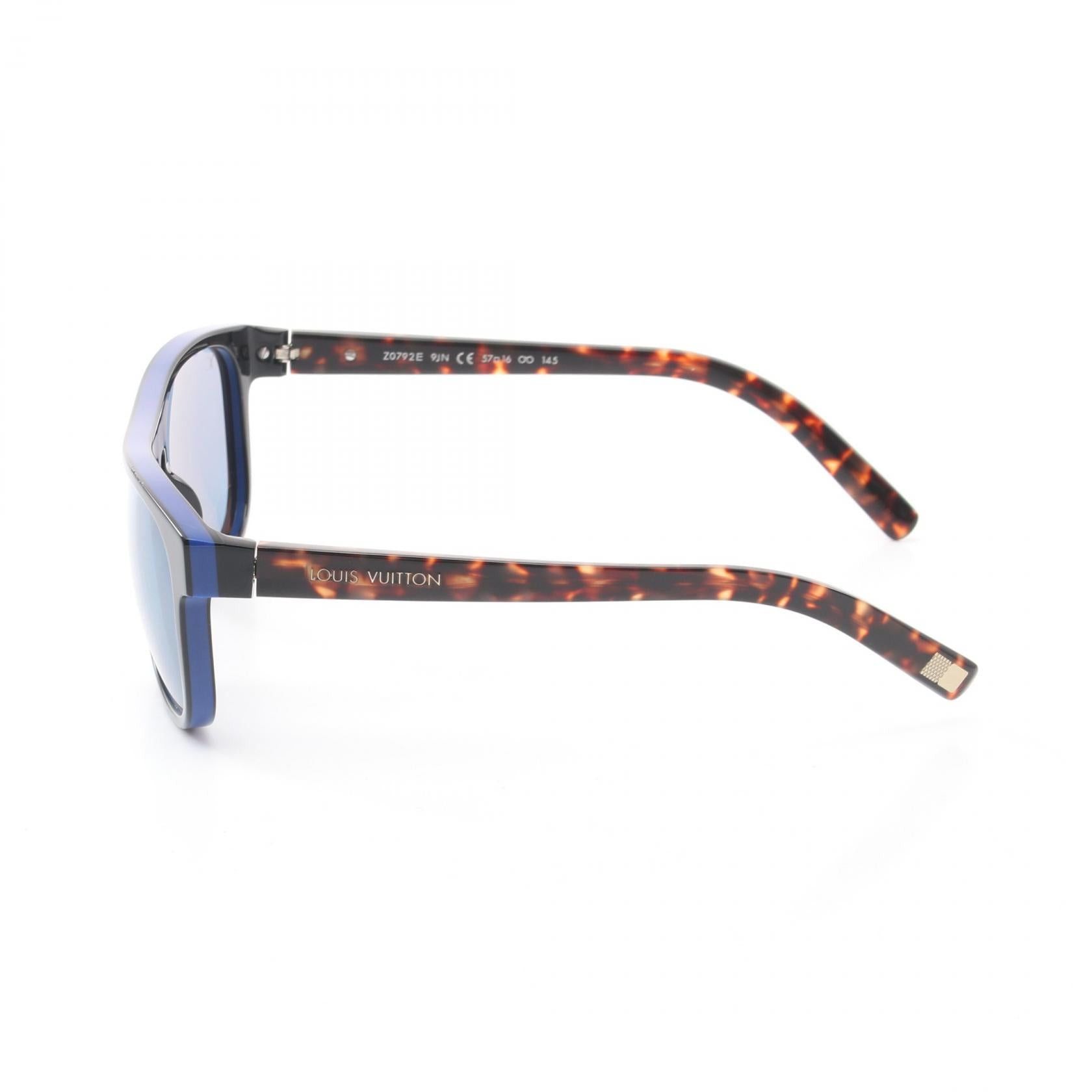 Louis Vuitton Louis Vuitton Oliver Sunglasses Black Blue Brown Size ONE SIZE - 3 Thumbnail