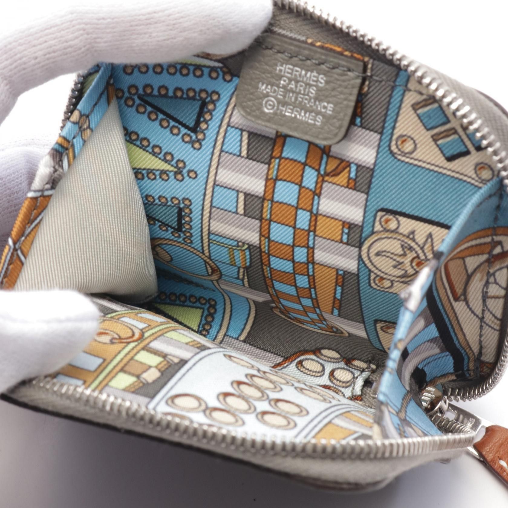 Hermes Hermes Azap Compact Mini Silk In Grimeyer Coin Purse Evercolor Gray Silver Hardware Double Engraved Size ONE SIZE - 3 Thumbnail