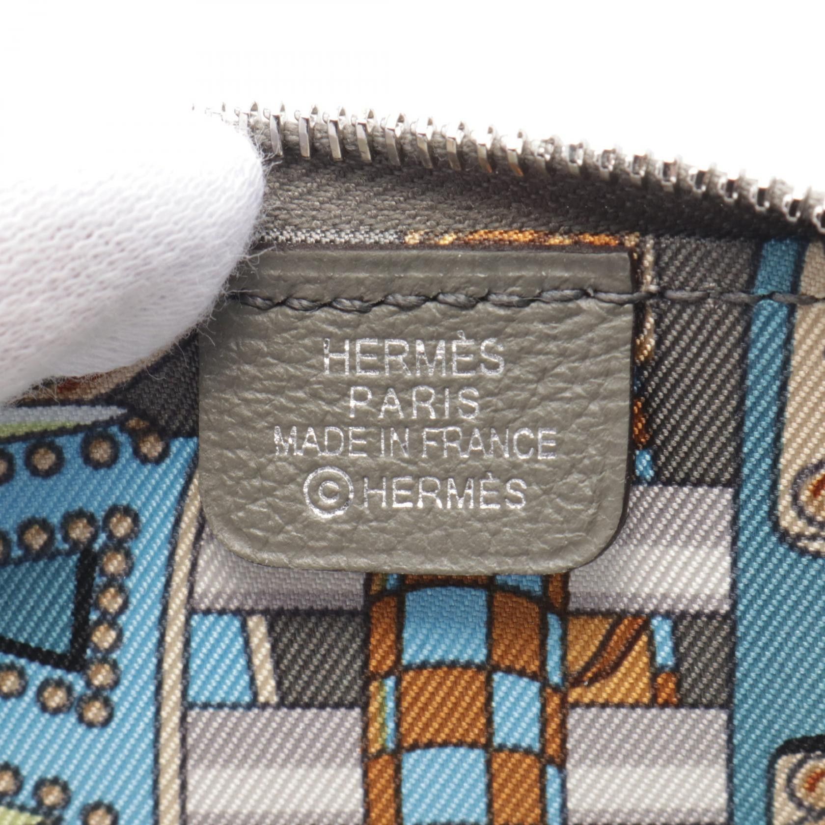 Hermes Hermes Azap Compact Mini Silk In Grimeyer Coin Purse Evercolor Gray Silver Hardware Double Engraved Size ONE SIZE - 4 Thumbnail