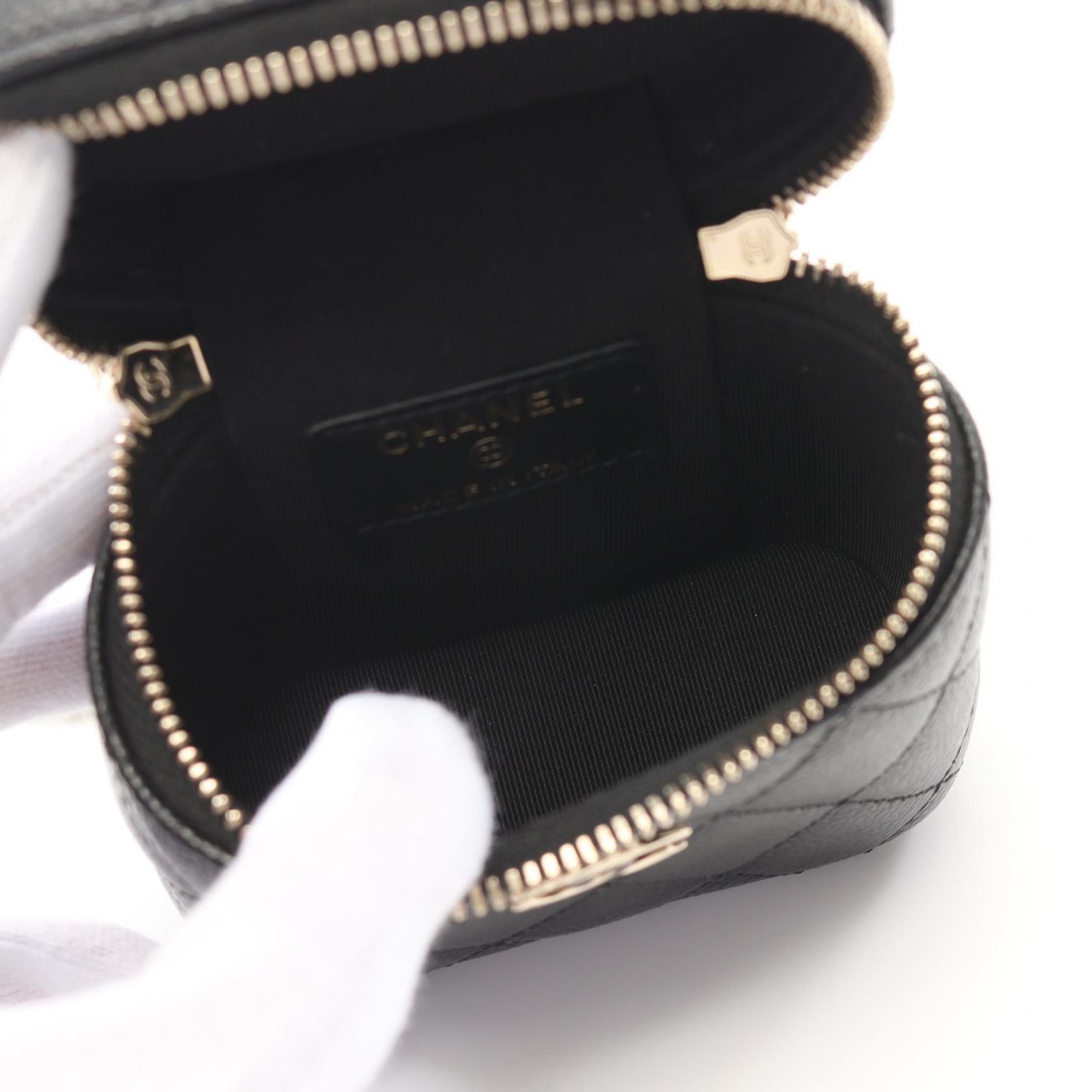 Chanel Chanel Matelasse Small Vanity Case Chain Shoulder Bag Caviar Skin Black Gold Hardware Size ONE SIZE - 3 Thumbnail