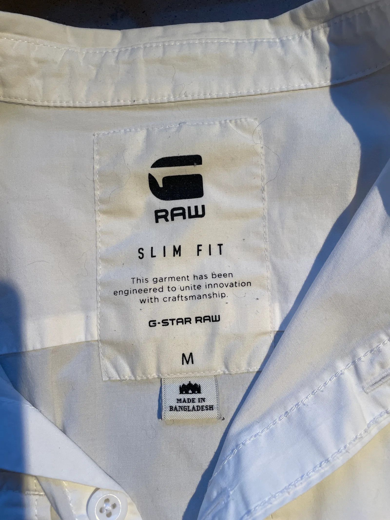 G-Star G-STAR RAW Slim fit skjorta, vit och krispig Shirt Size M / US 6-8 / IT 42-44 - 2 Thumbnail
