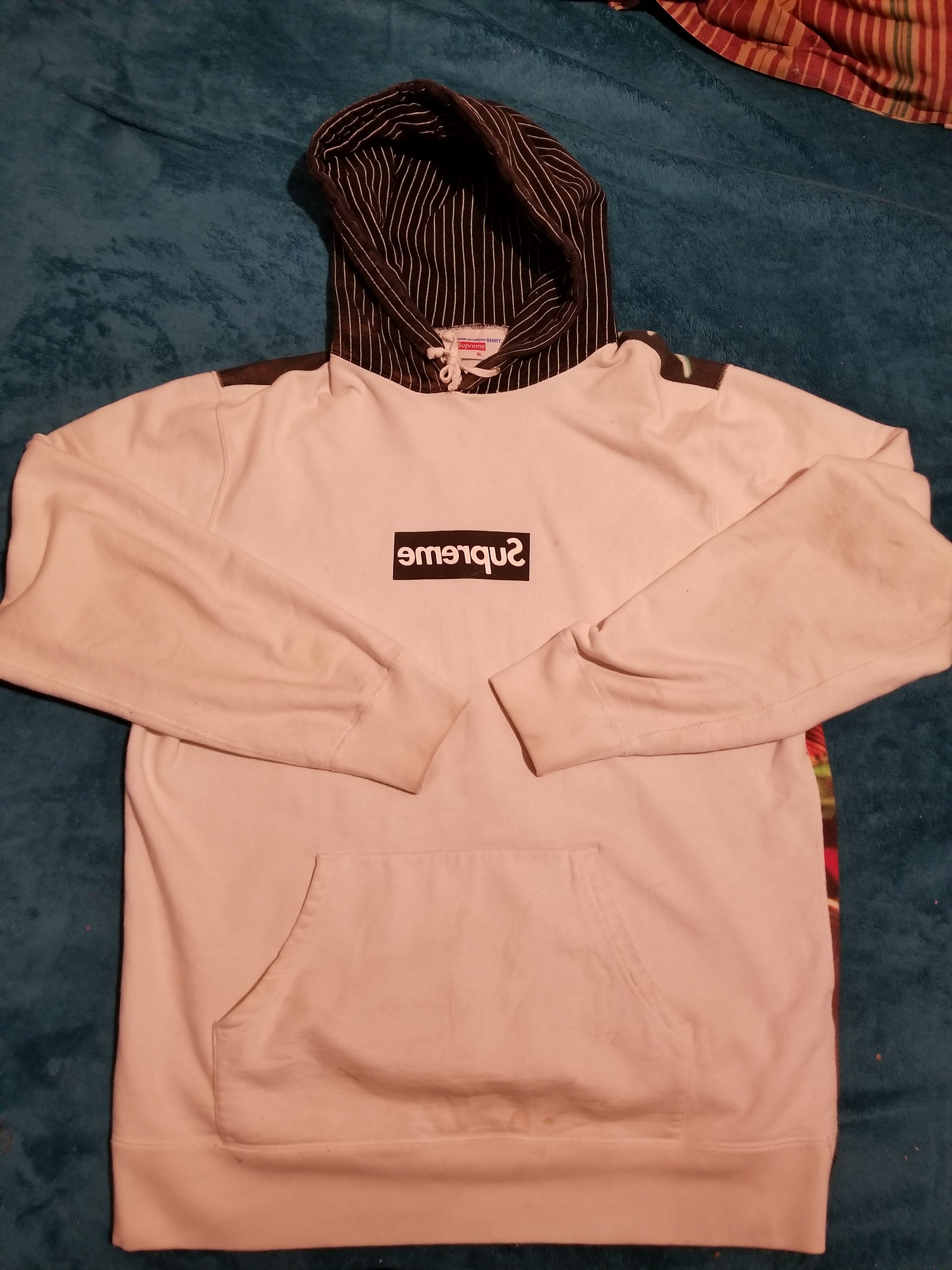 Supreme Comme des Garcon Supreme Harold Hunter box logo pinstripe