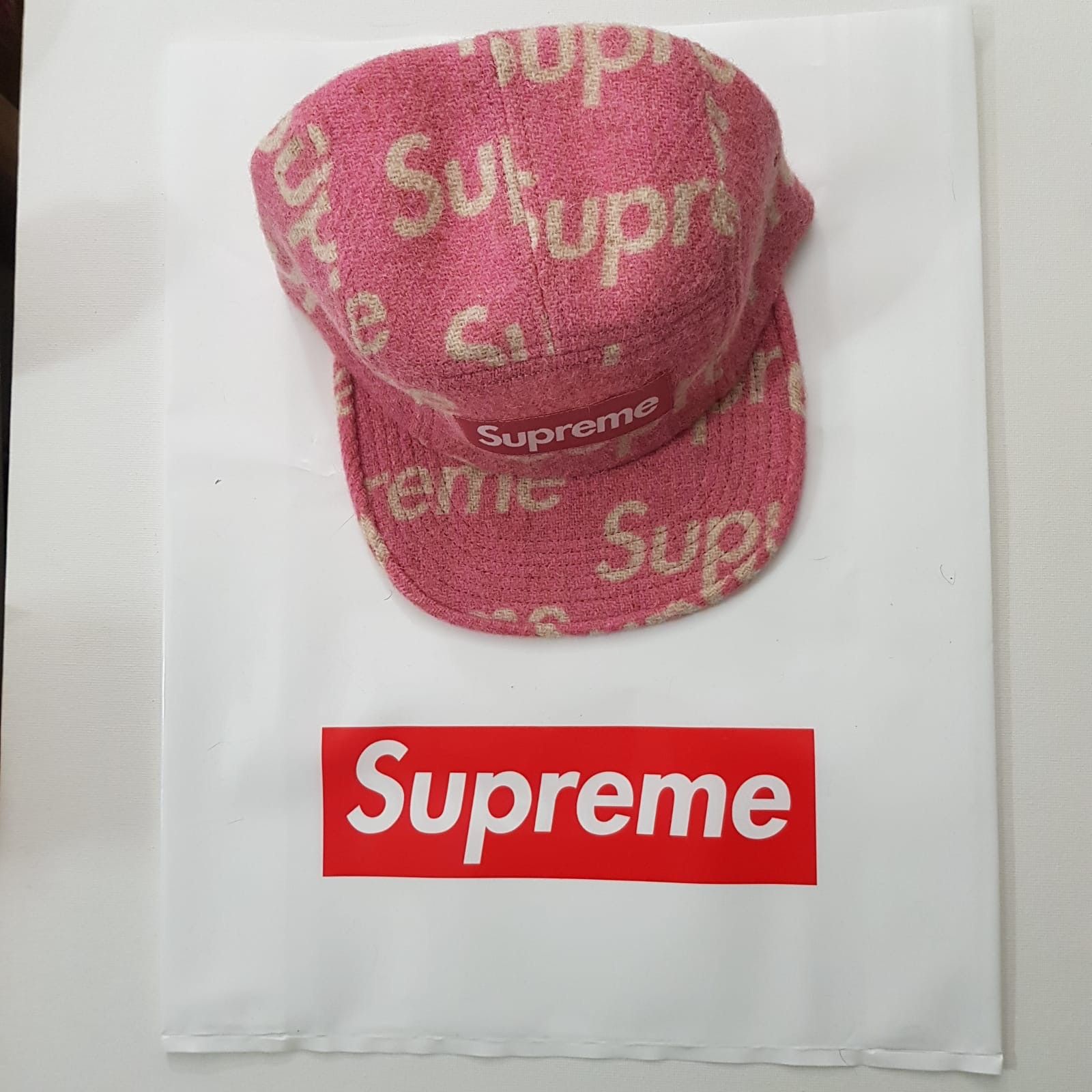 Supreme Light Tweed Camp Cap Red