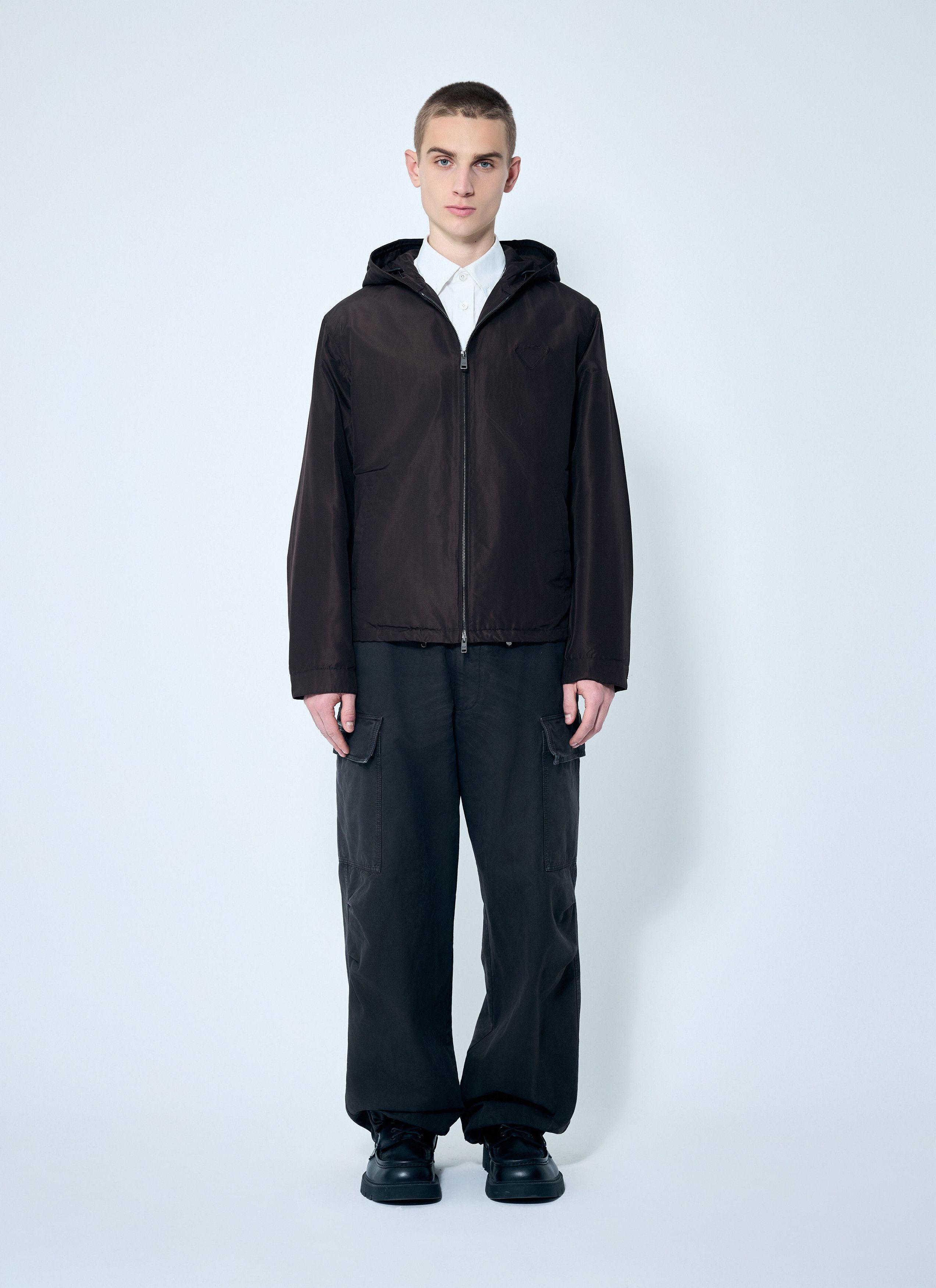 Prada Silk Hooded Jacket Size US L / EU 52-54 / 3 - 2 Thumbnail