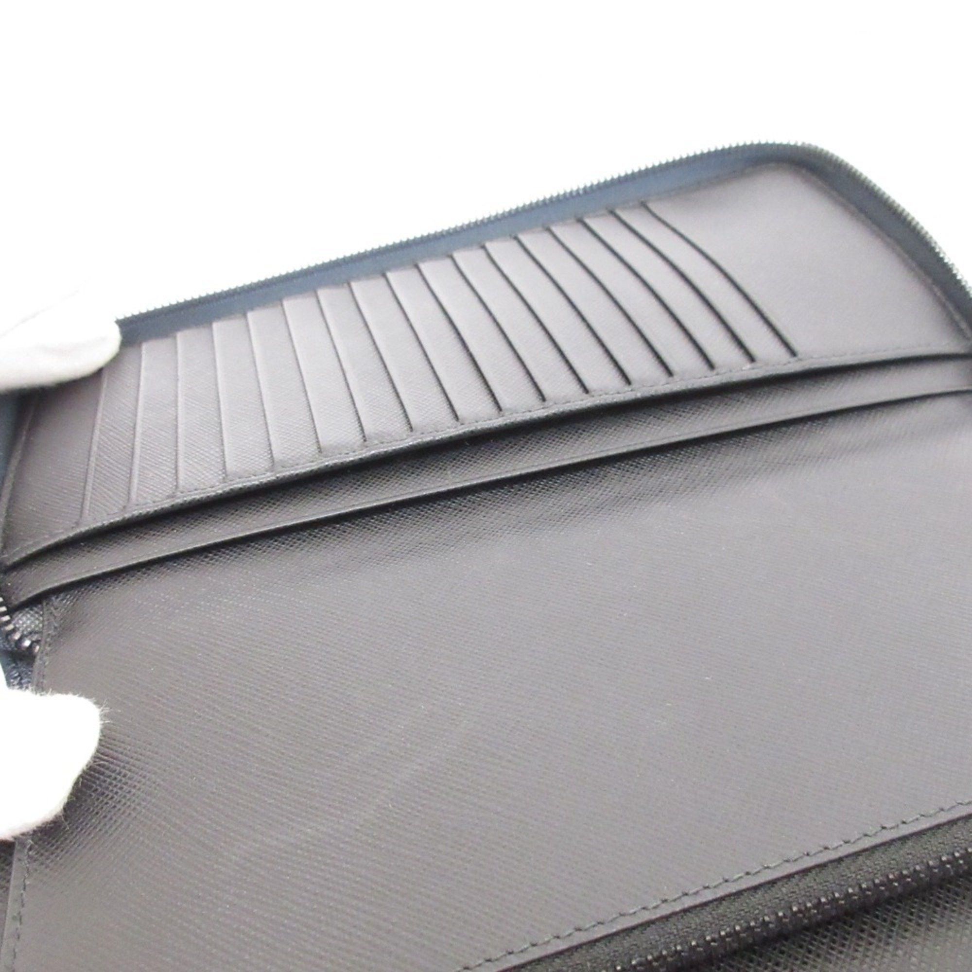 Prada Prada Saffiano Leather Organizer Long Wallet Navy Men's Size ONE SIZE - 10 Thumbnail