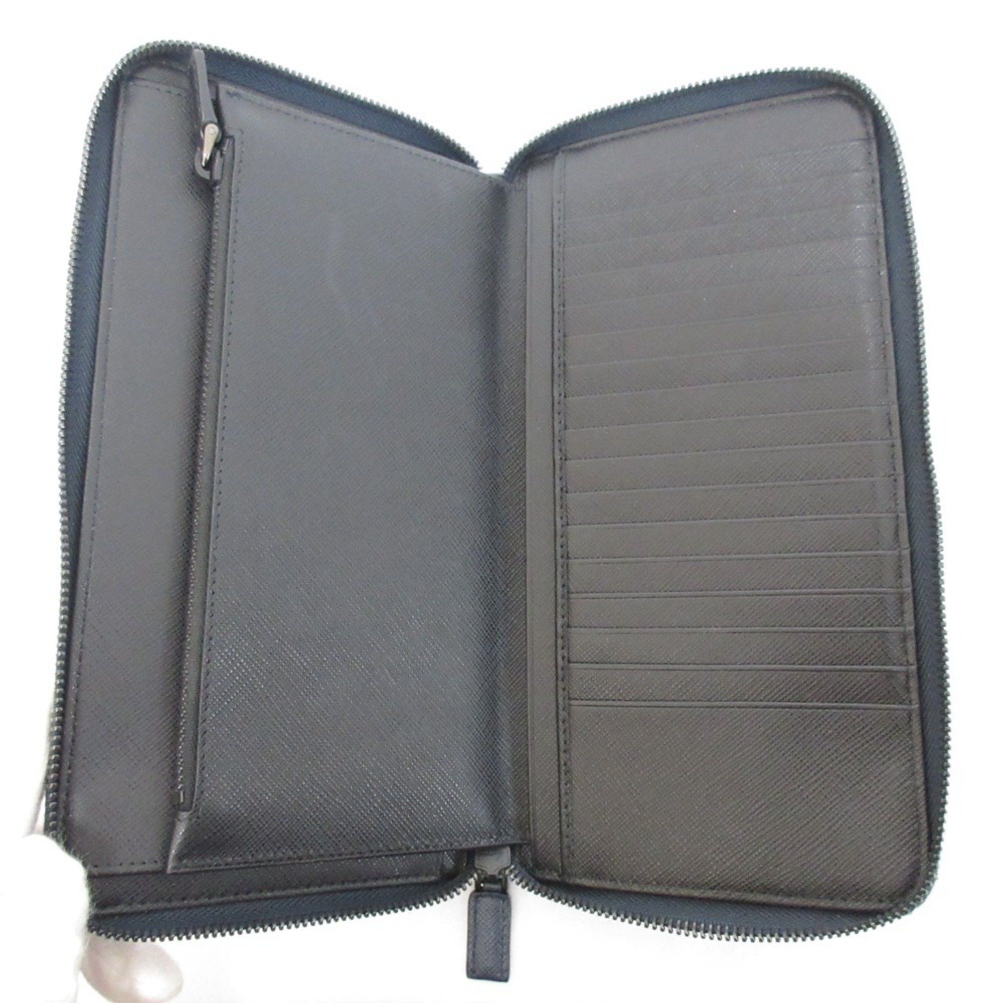 Prada Prada Saffiano Leather Organizer Long Wallet Navy Men's Size ONE SIZE - 7 Thumbnail