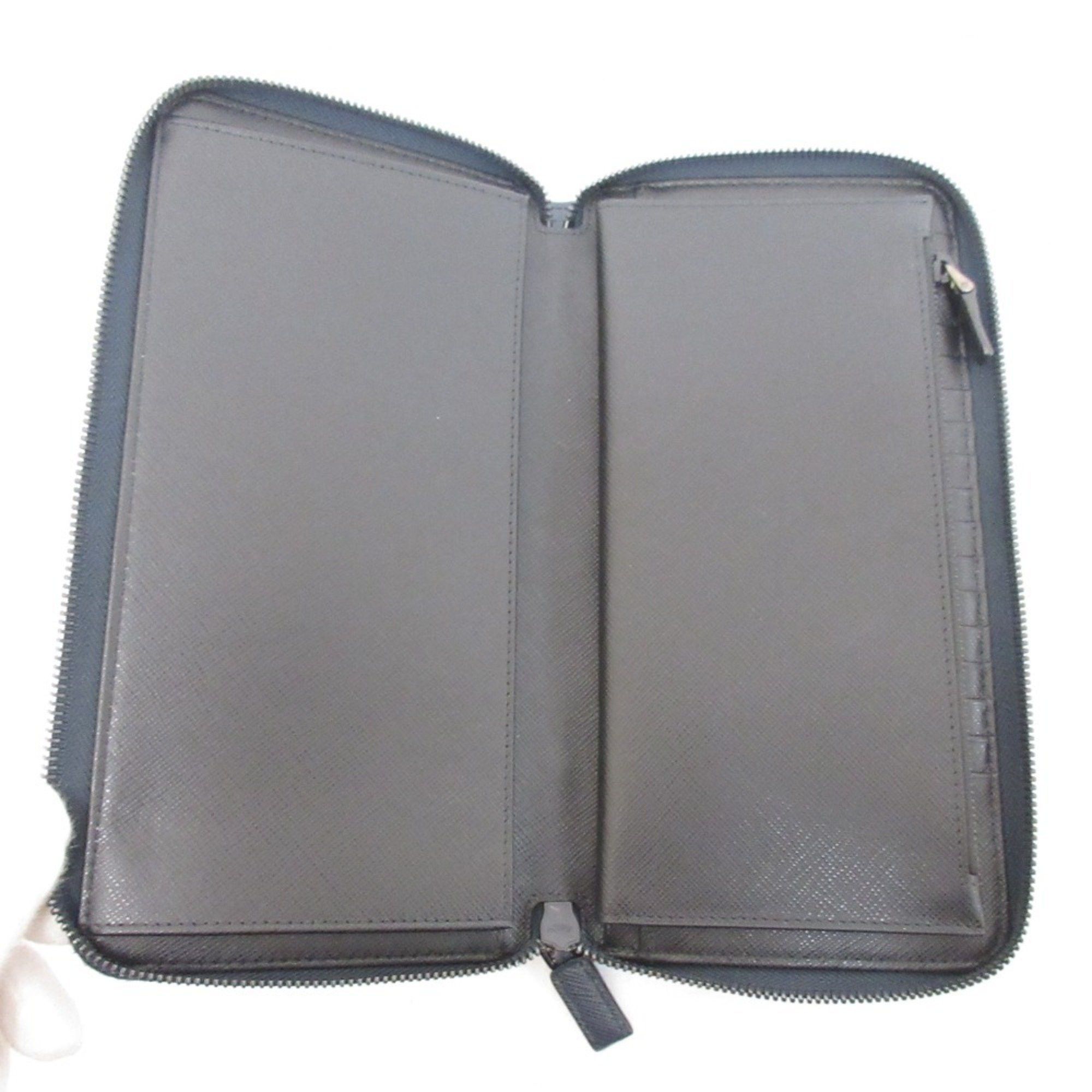 Prada Prada Saffiano Leather Organizer Long Wallet Navy Men's Size ONE SIZE - 8 Thumbnail