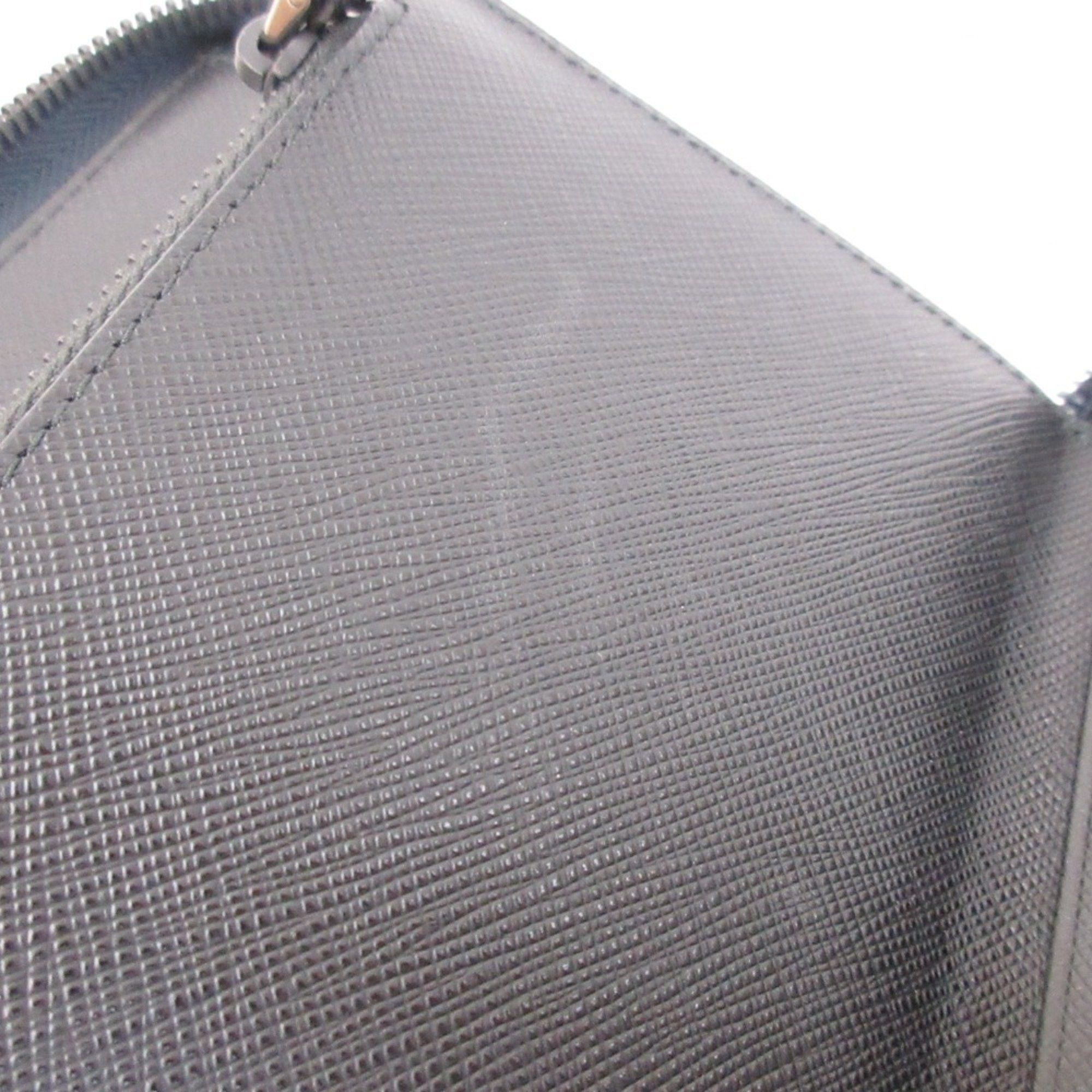 Prada Prada Saffiano Leather Organizer Long Wallet Navy Men's Size ONE SIZE - 18 Thumbnail