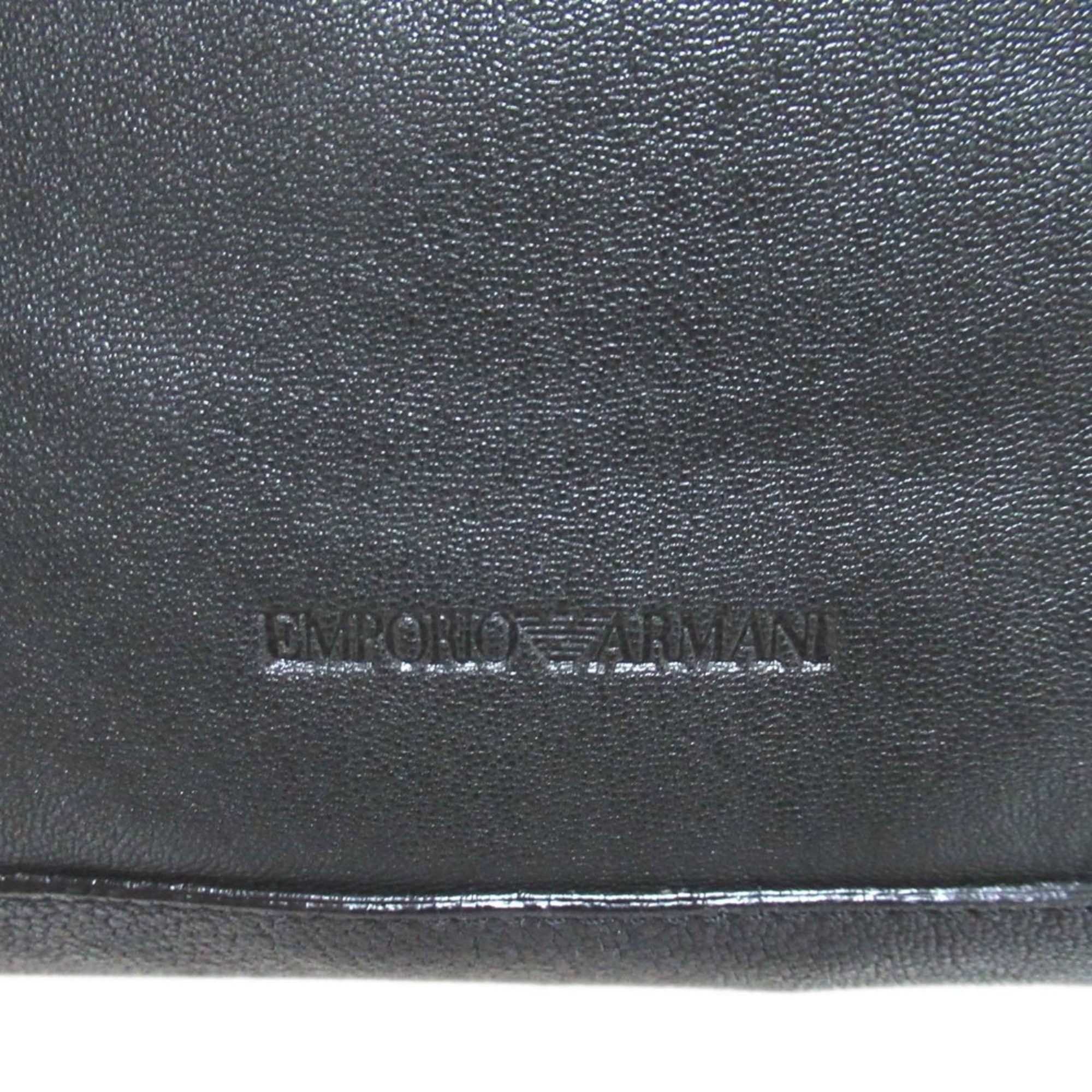 Emporio Armani Emporio Armani Leather Flap Handbag Shoulder Bag Black x Gold Hardware Women's Size ONE SIZE - 6 Thumbnail