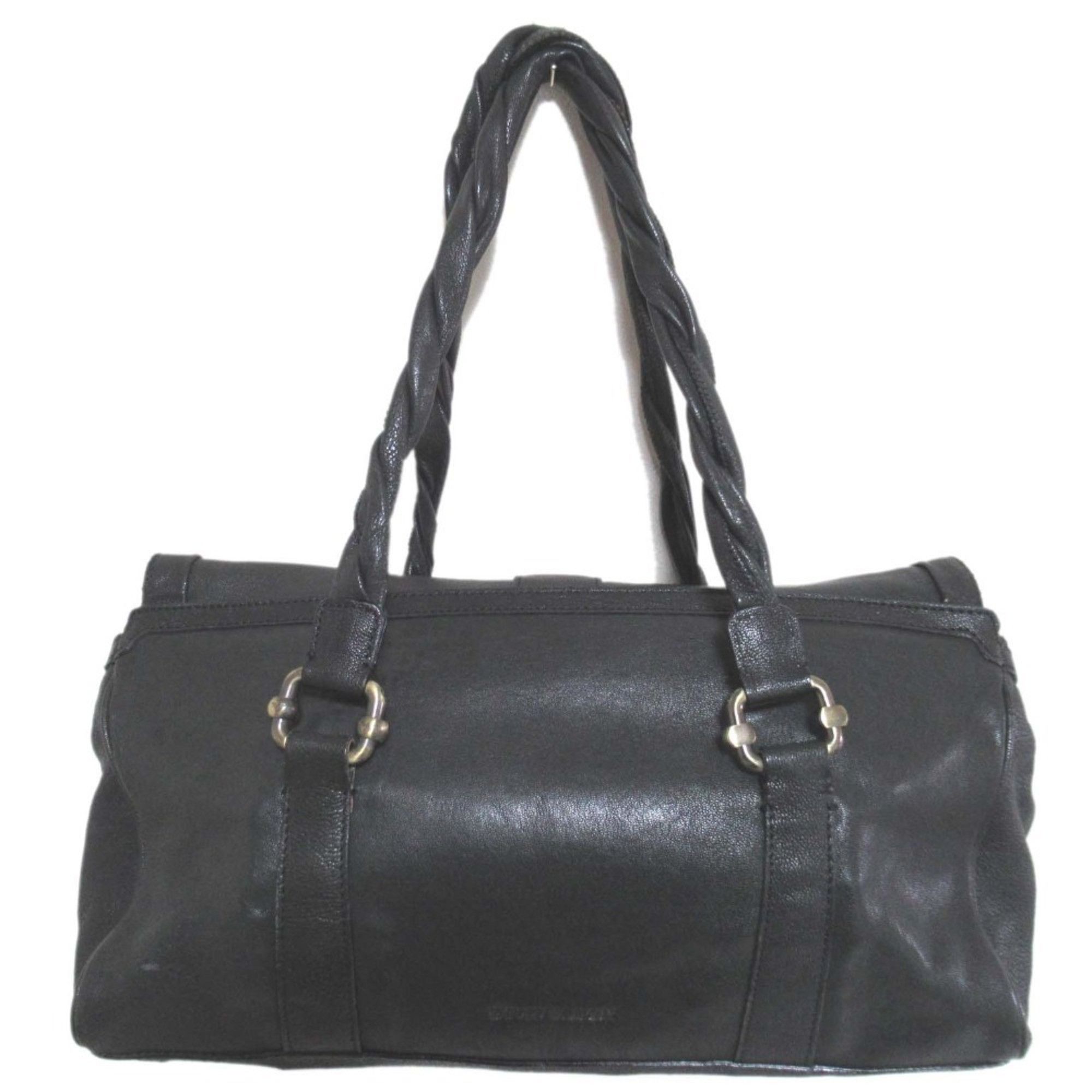 Emporio Armani Emporio Armani Leather Flap Handbag Shoulder Bag Black x Gold Hardware Women's Size ONE SIZE - 2 Thumbnail