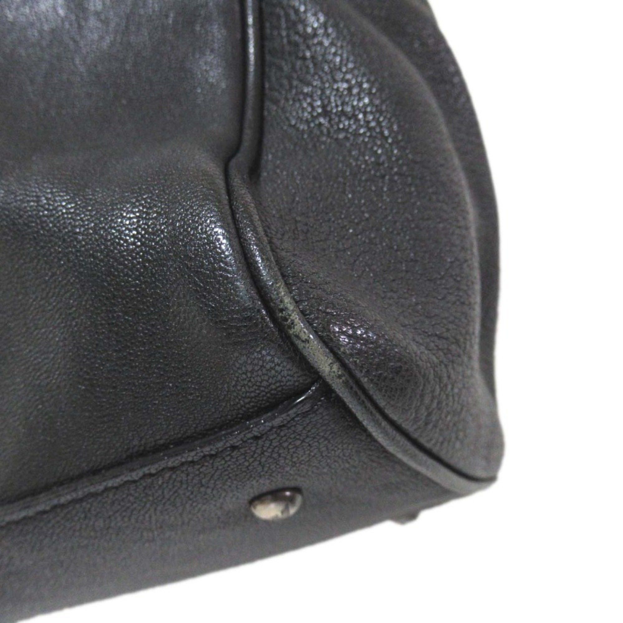 Emporio Armani Emporio Armani Leather Flap Handbag Shoulder Bag Black x Gold Hardware Women's Size ONE SIZE - 5 Thumbnail