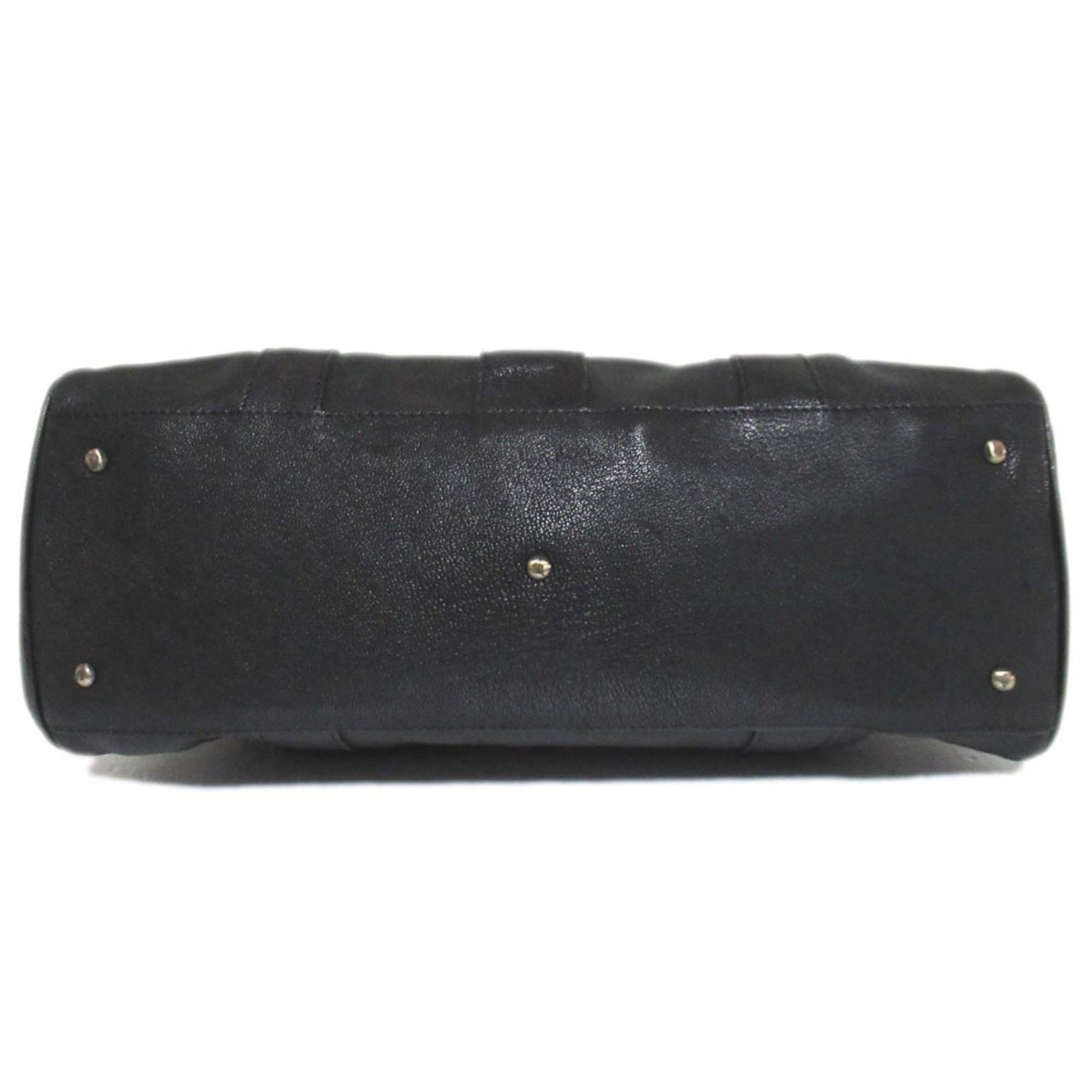 Emporio Armani Emporio Armani Leather Flap Handbag Shoulder Bag Black x Gold Hardware Women's Size ONE SIZE - 3 Thumbnail