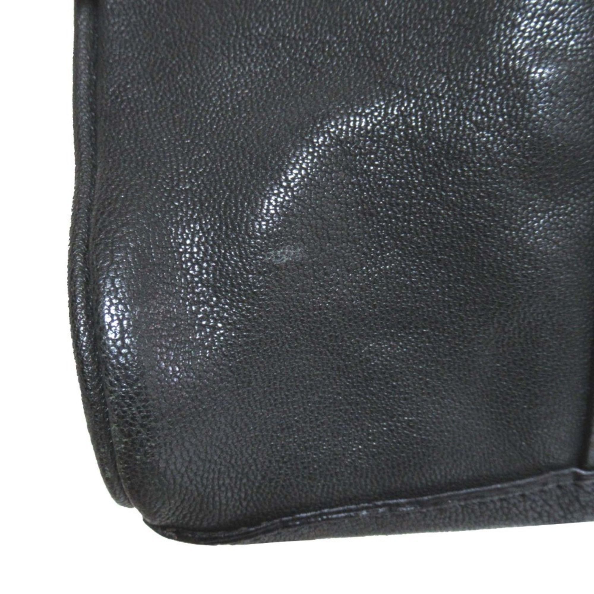 Emporio Armani Emporio Armani Leather Flap Handbag Shoulder Bag Black x Gold Hardware Women's Size ONE SIZE - 4 Thumbnail