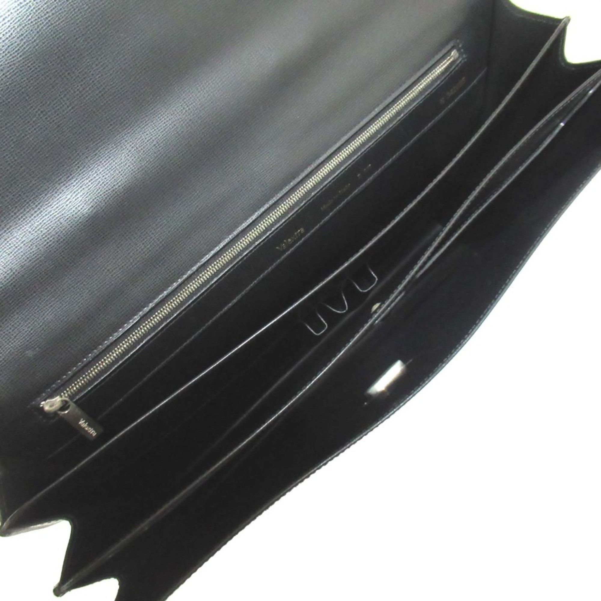 Valextra Valextra 3 Compartment Leather Briefcase Business Bag Document Black x Silver Hardware Men's Size ONE SIZE - 11 Thumbnail