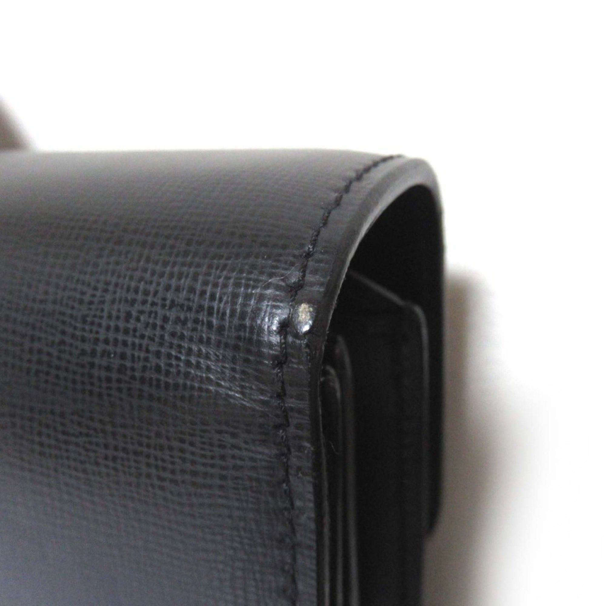 Valextra Valextra 3 Compartment Leather Briefcase Business Bag Document Black x Silver Hardware Men's Size ONE SIZE - 8 Thumbnail