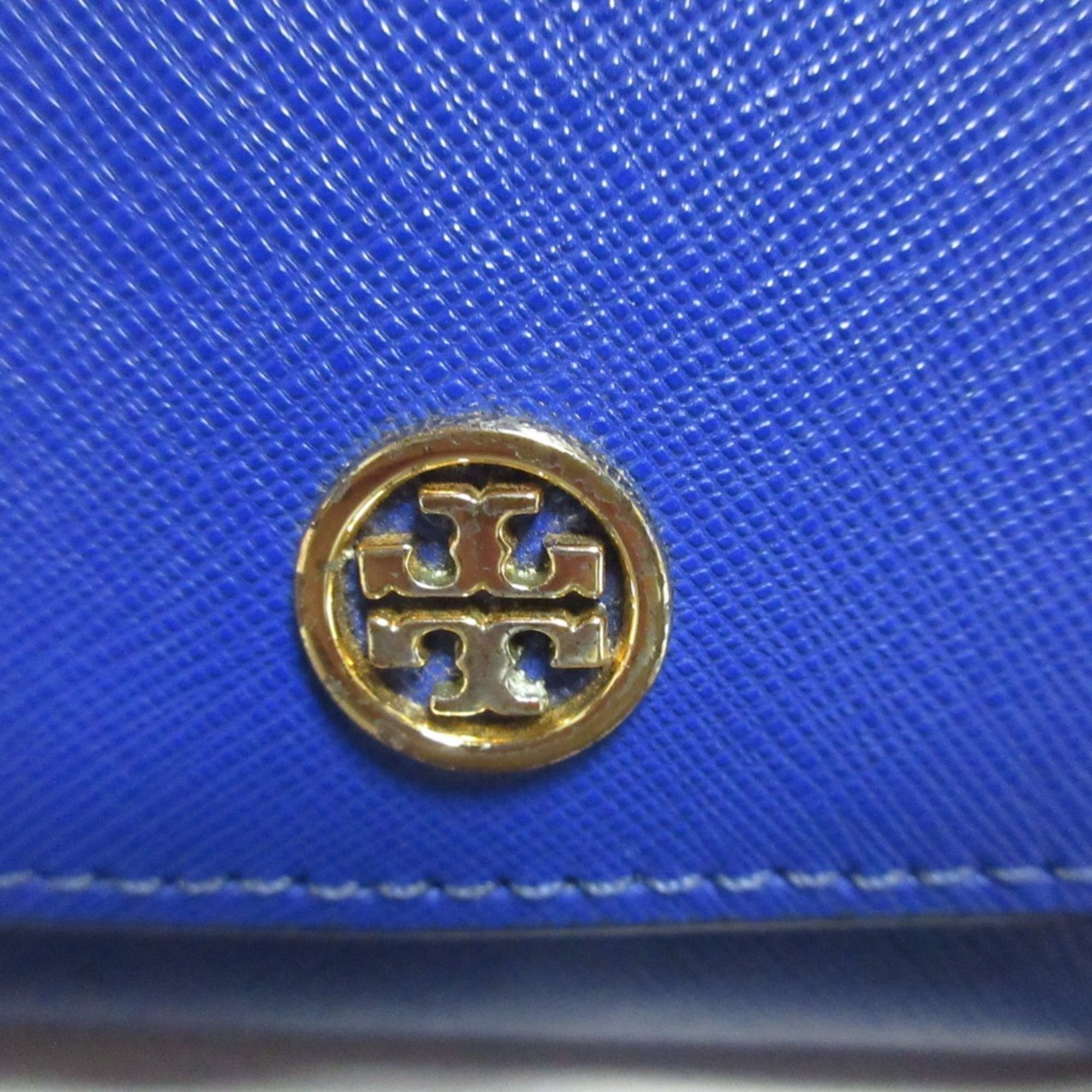 Tory Burch TORY BURCH Saffiano Leather Shoulder Wallet Purse Clutch Bag Blue Women's Size ONE SIZE - 9 Thumbnail
