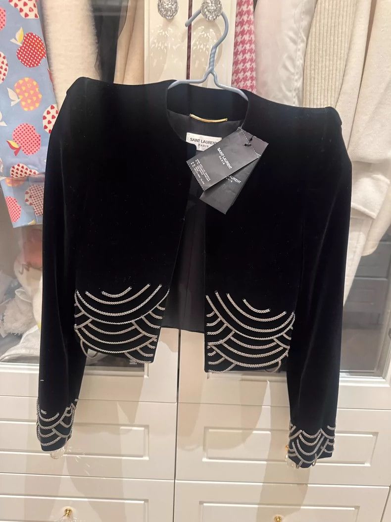 Saint Laurent Paris Black Velvet Saint Laurent Jacket Size US XS / EU 42 / 0 - 5 Thumbnail