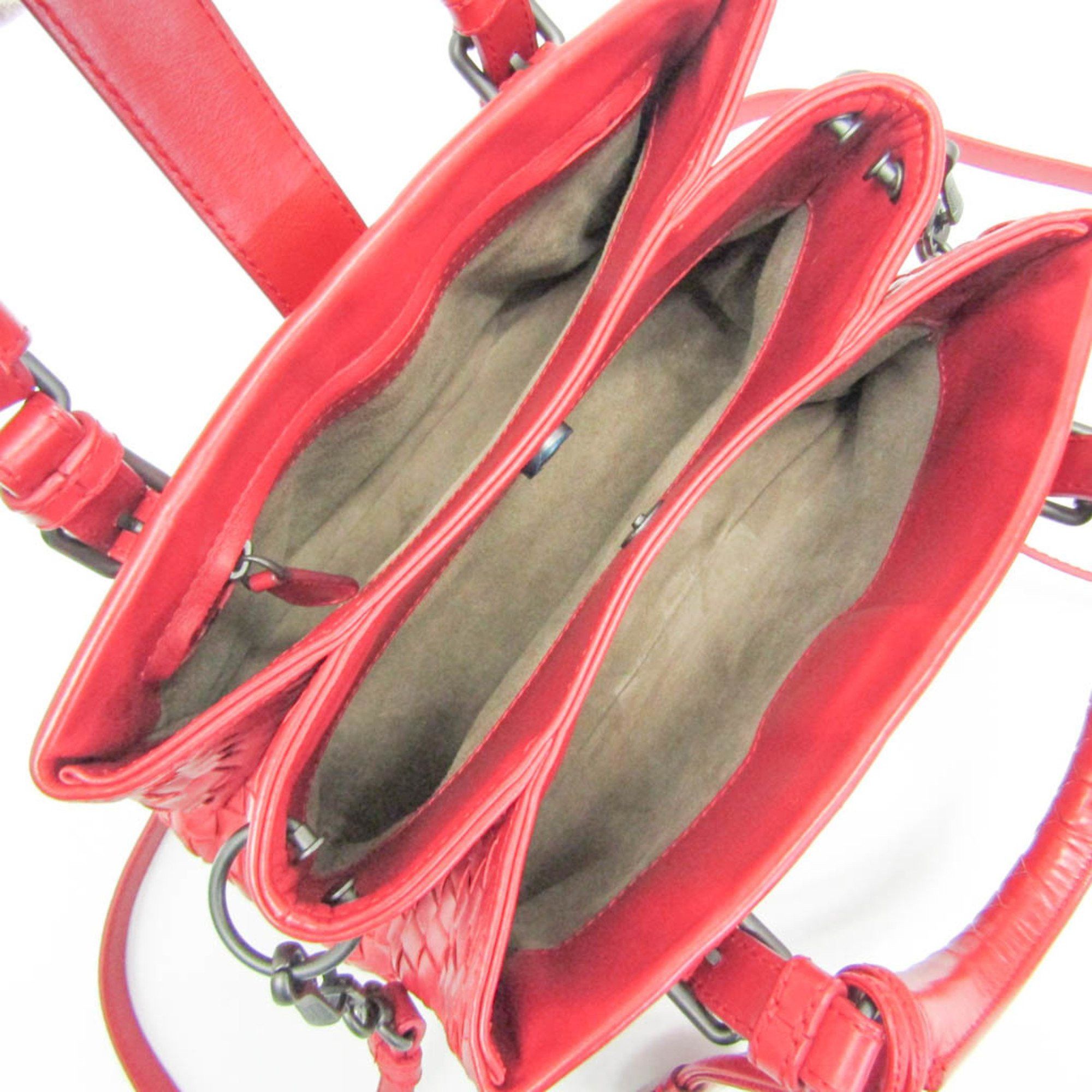 Bottega Veneta Roma Red Leather Handbag (Pre-Owned) Size ONE SIZE - 3 Thumbnail
