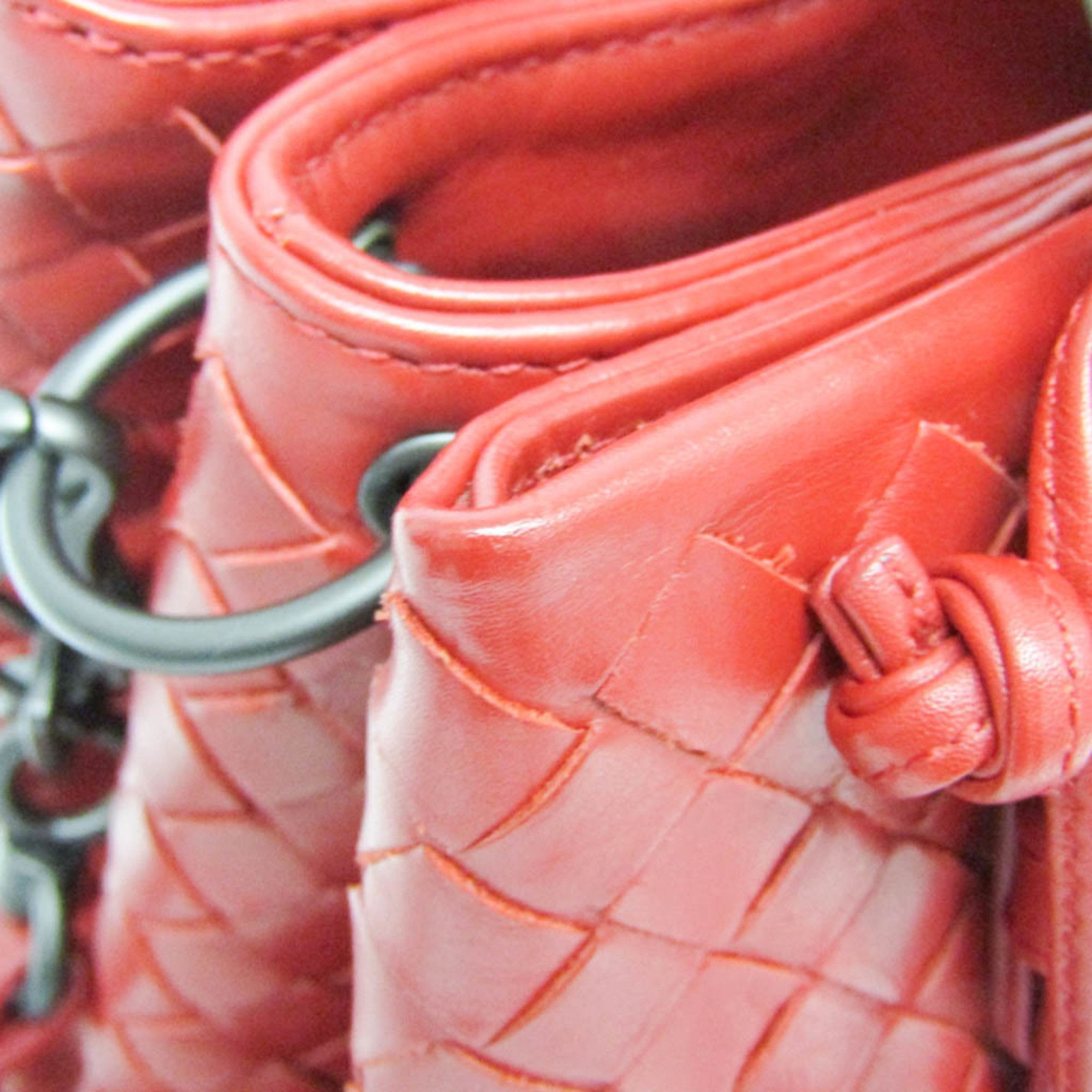 Bottega Veneta Roma Red Leather Handbag (Pre-Owned) Size ONE SIZE - 7 Thumbnail