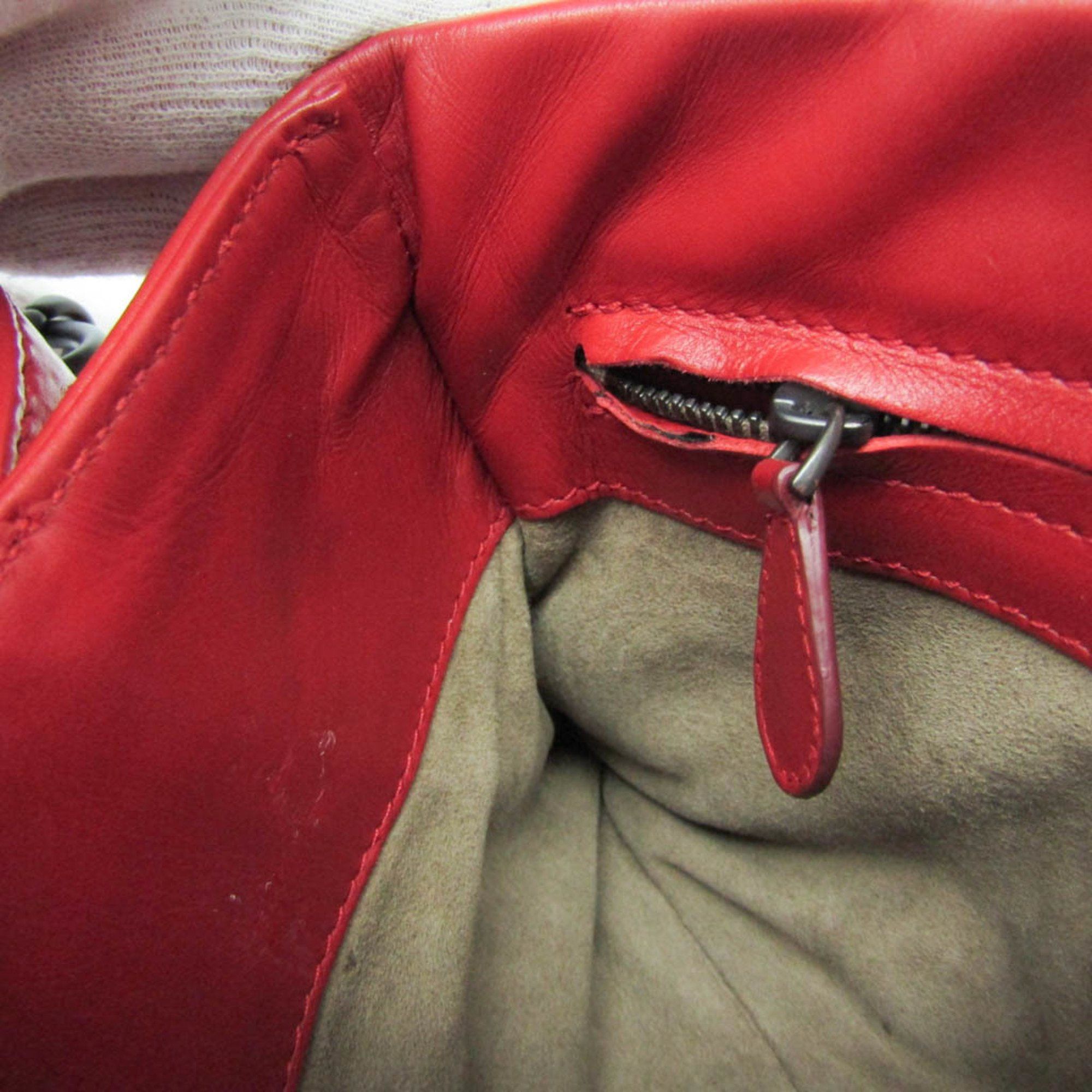 Bottega Veneta Roma Red Leather Handbag (Pre-Owned) Size ONE SIZE - 13 Thumbnail