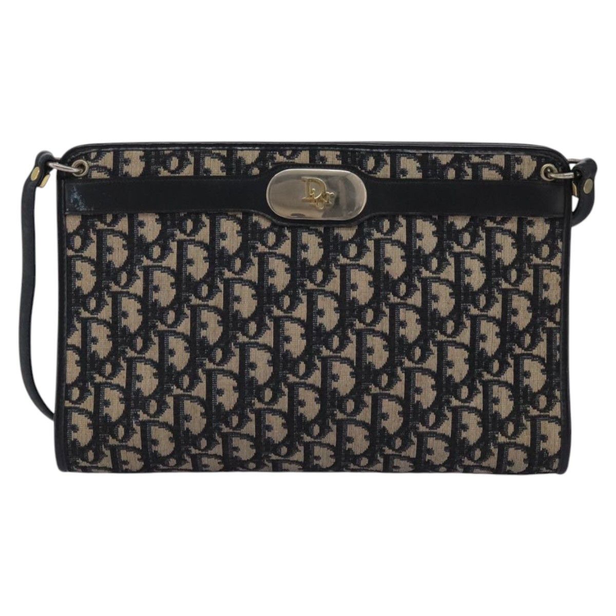 Dior Trotter Navy Canvas Shoulder Bag (Pre-Owned) Size ONE SIZE - 15 Thumbnail