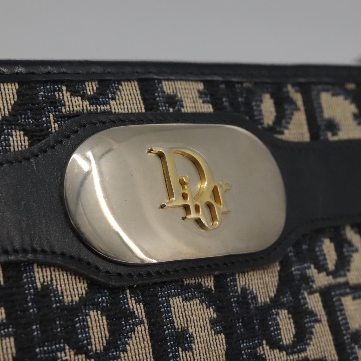 Dior Trotter Navy Canvas Shoulder Bag (Pre-Owned) Size ONE SIZE - 8 Thumbnail