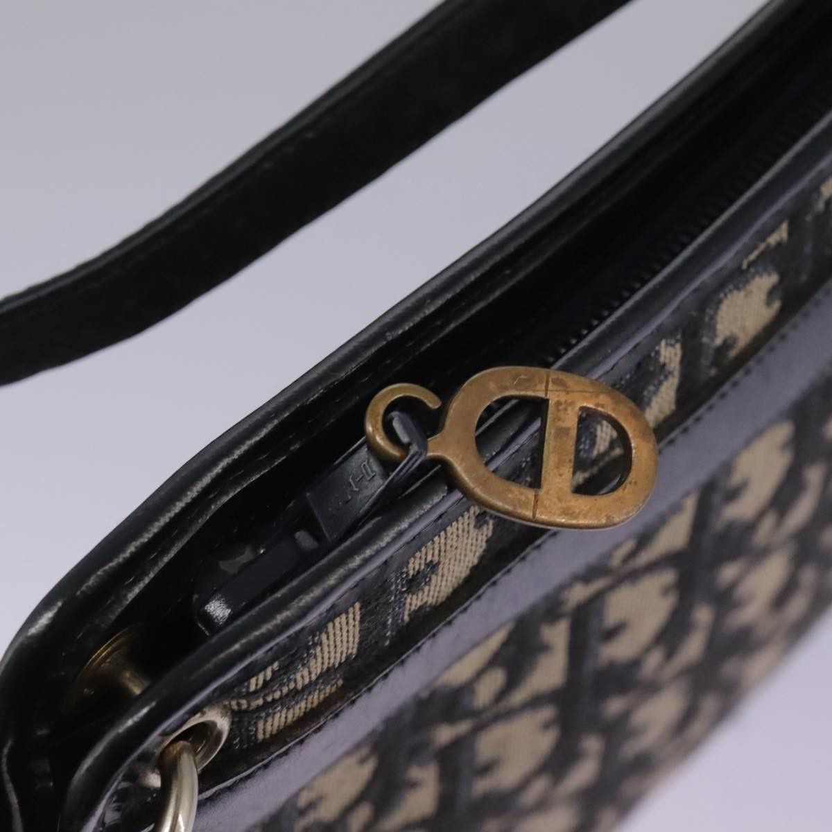 Dior Trotter Navy Canvas Shoulder Bag (Pre-Owned) Size ONE SIZE - 12 Thumbnail