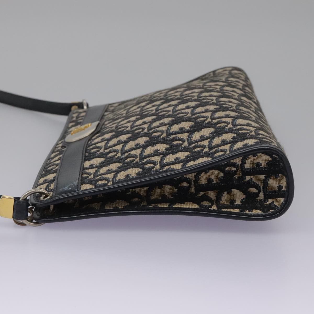 Dior Trotter Navy Canvas Shoulder Bag (Pre-Owned) Size ONE SIZE - 3 Thumbnail