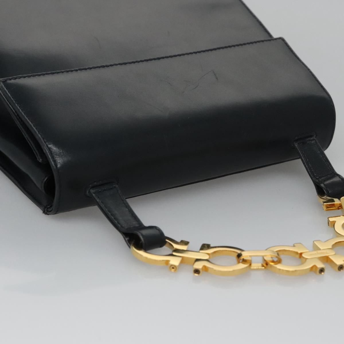 Salvatore Ferragamo Gancini Black Leather Handbag (Pre-Owned) Size ONE SIZE - 19 Thumbnail