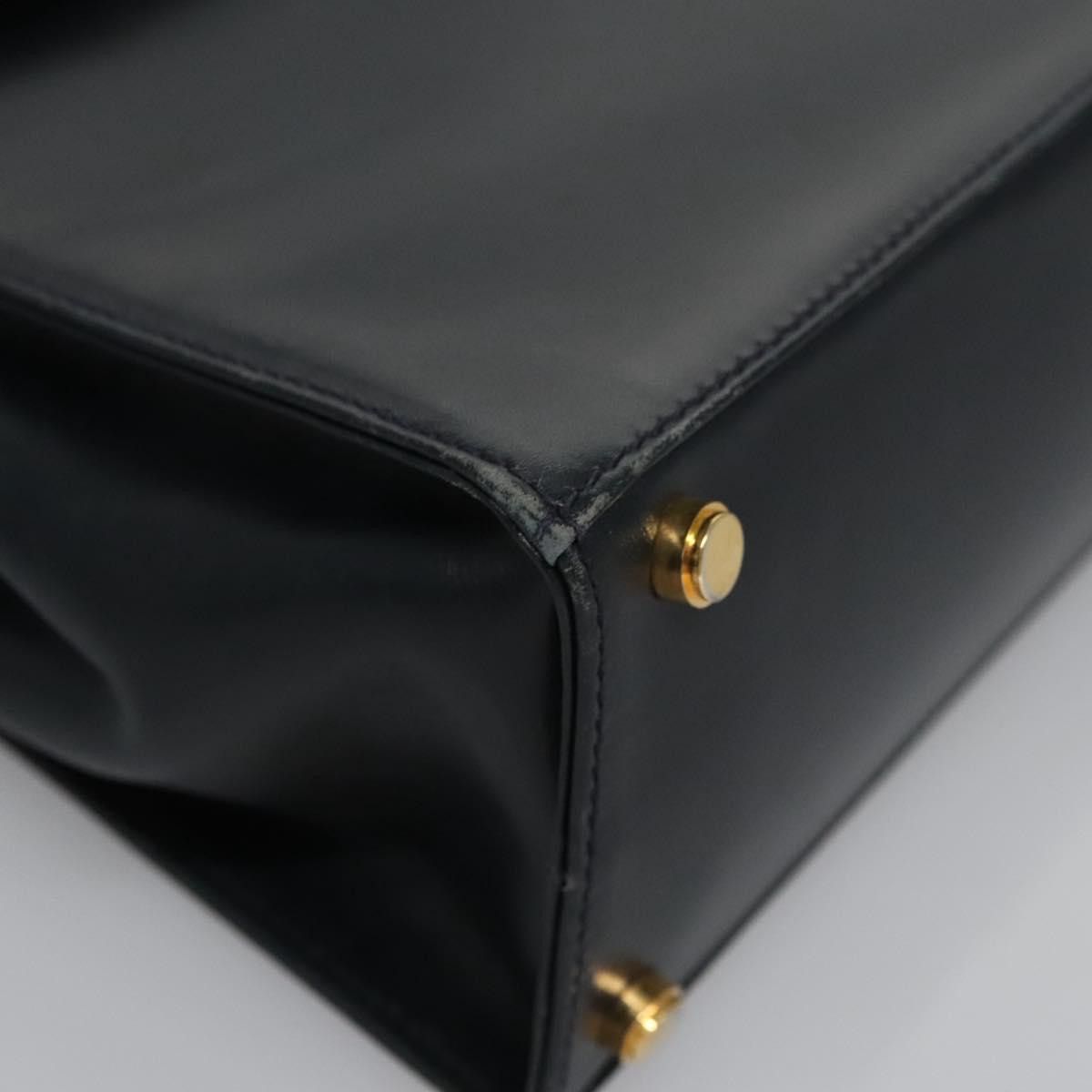 Salvatore Ferragamo Gancini Black Leather Handbag (Pre-Owned) Size ONE SIZE - 6 Thumbnail