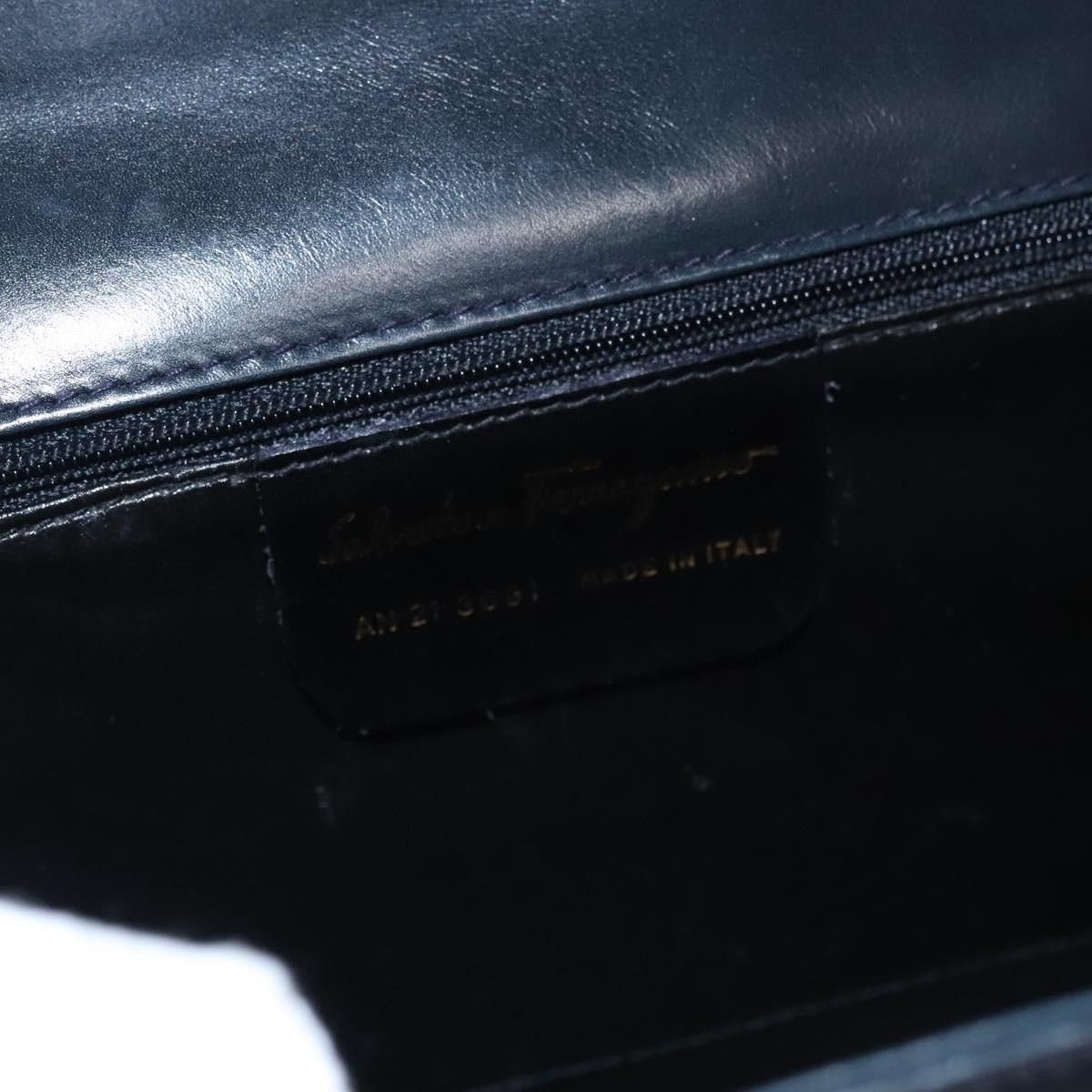 Salvatore Ferragamo Gancini Black Leather Handbag (Pre-Owned) Size ONE SIZE - 10 Thumbnail