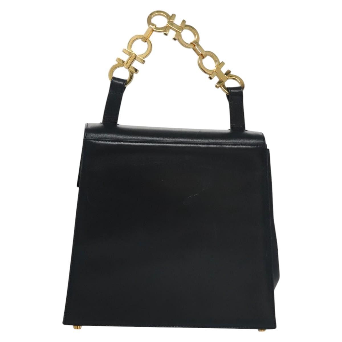 Salvatore Ferragamo Gancini Black Leather Handbag (Pre-Owned) Size ONE SIZE - 2 Thumbnail
