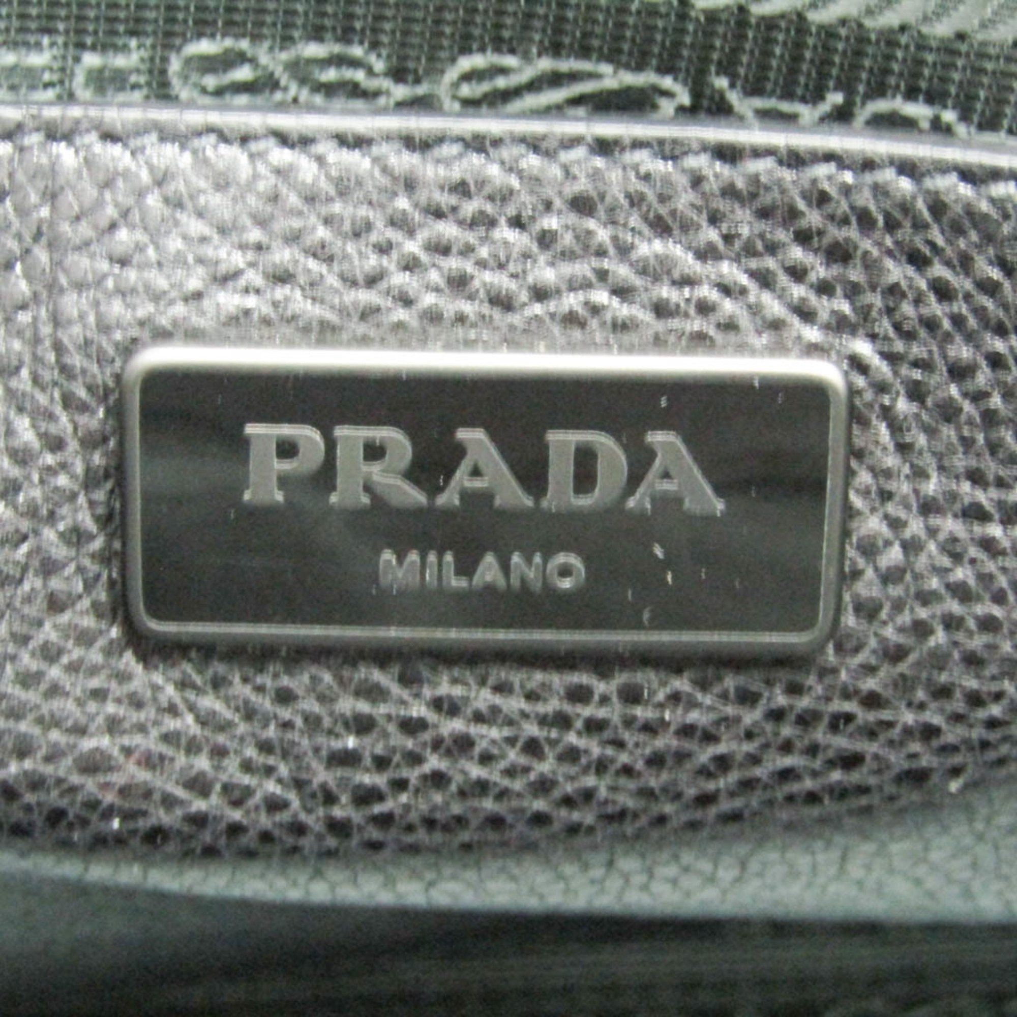 Prada Twin Zip Black Leather Handbag (Pre-Owned) Size ONE SIZE - 11 Thumbnail