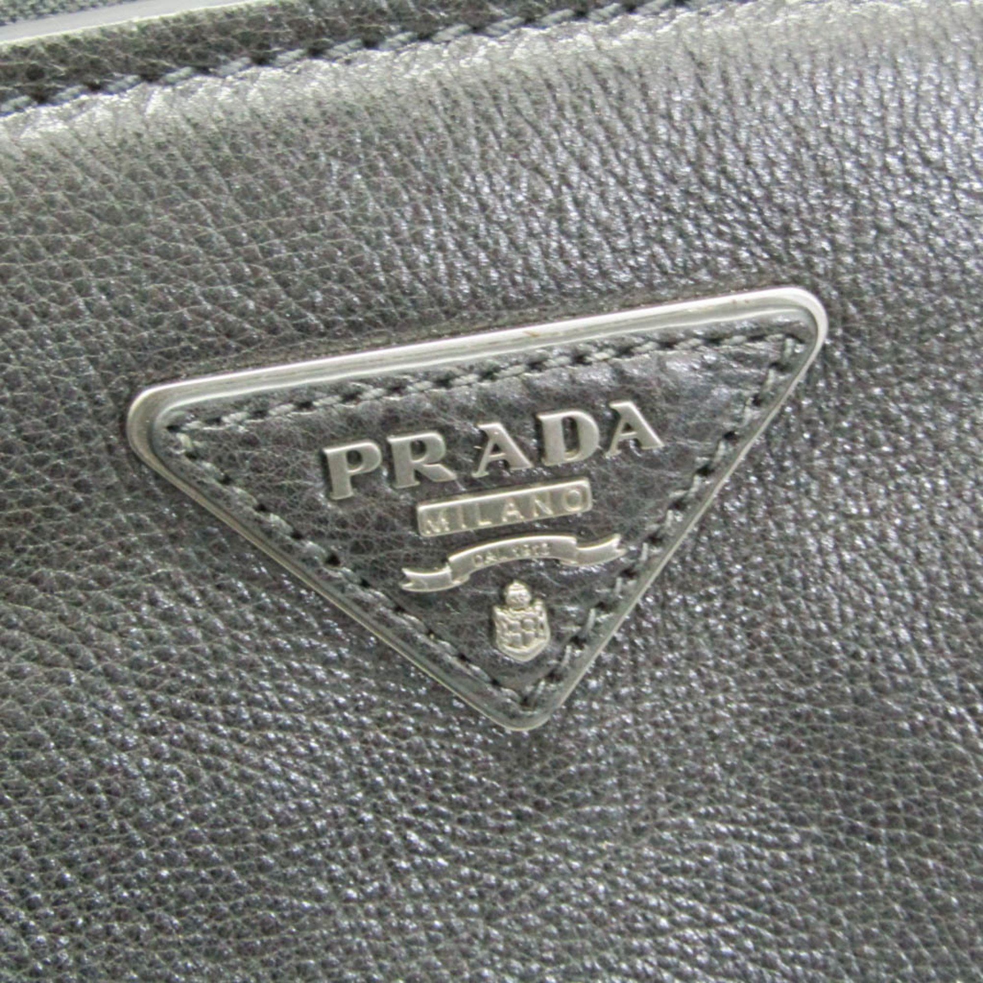 Prada Twin Zip Black Leather Handbag (Pre-Owned) Size ONE SIZE - 7 Thumbnail