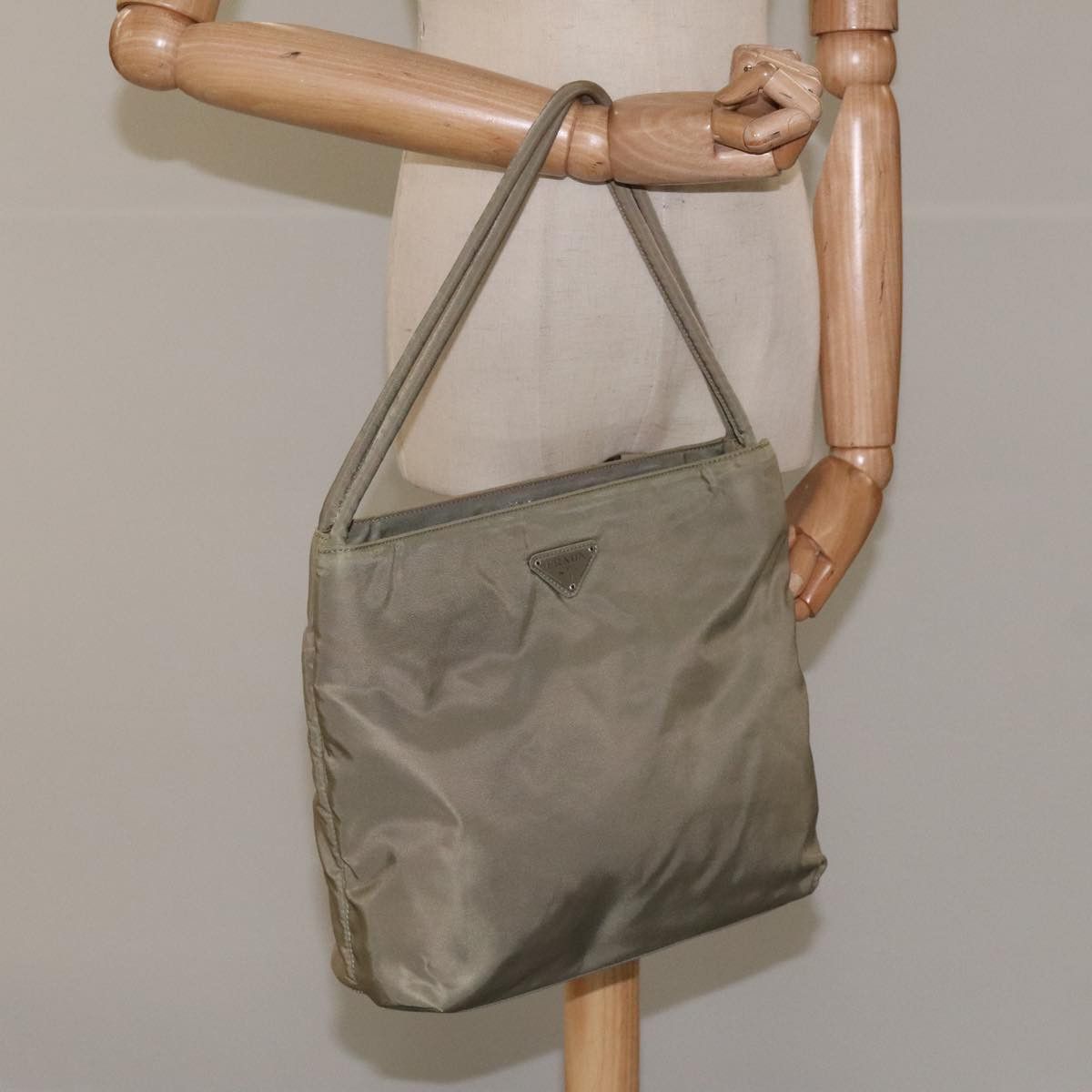 Prada Tessuto Beige Synthetic Shoulder Bag (Pre-Owned) Size ONE SIZE - 11 Thumbnail