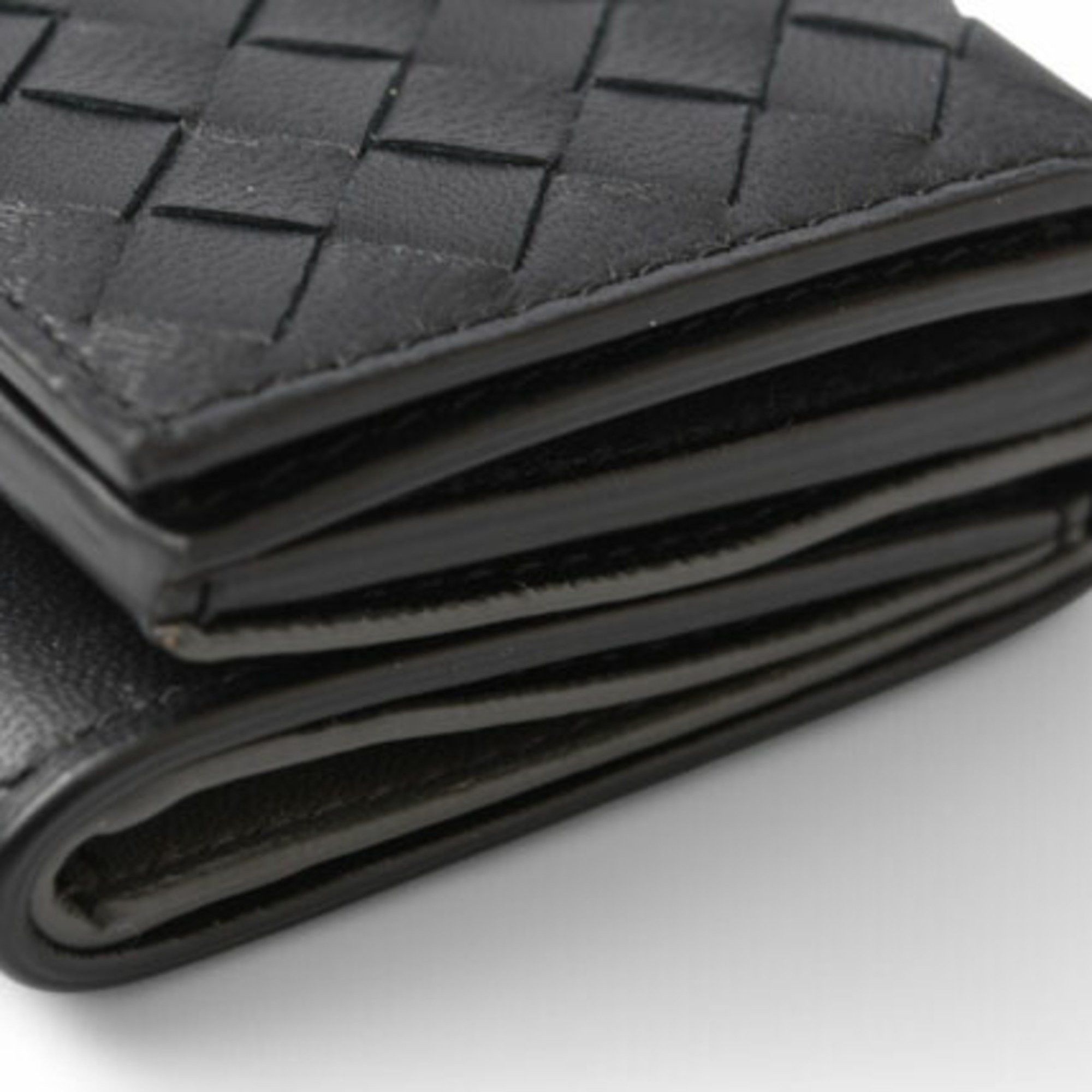 Bottega Veneta Bottega Veneta Tri-fold Wallet BOTTEGA VENETA Intrecciato 515385 VO0B2 Black Light Grey Size ONE SIZE - 5 Thumbnail