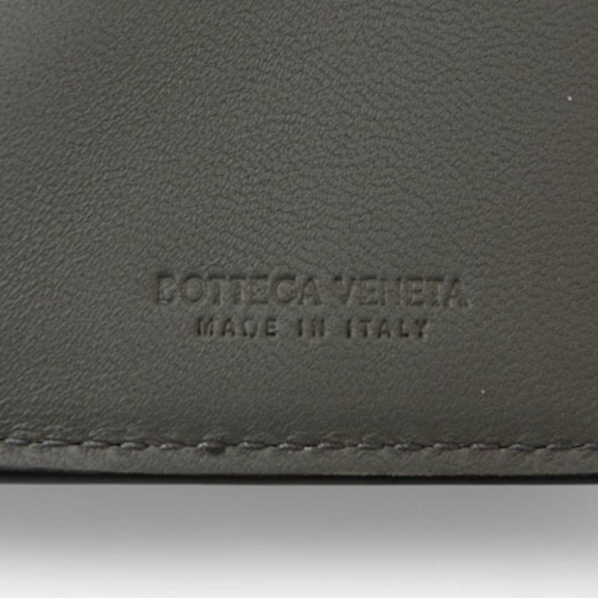 Bottega Veneta Bottega Veneta Tri-fold Wallet BOTTEGA VENETA Intrecciato 515385 VO0B2 Black Light Grey Size ONE SIZE - 7 Thumbnail