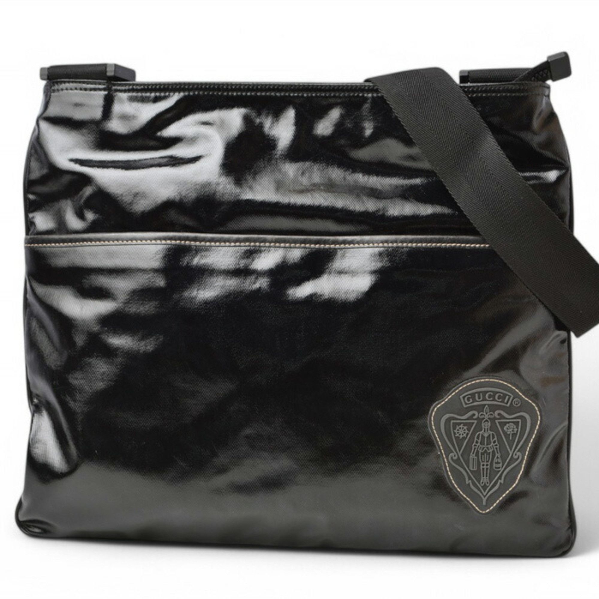 Gucci GUCCI Shoulder Bag Crest Emblem PVC Black 181093 Size ONE SIZE - 3 Thumbnail