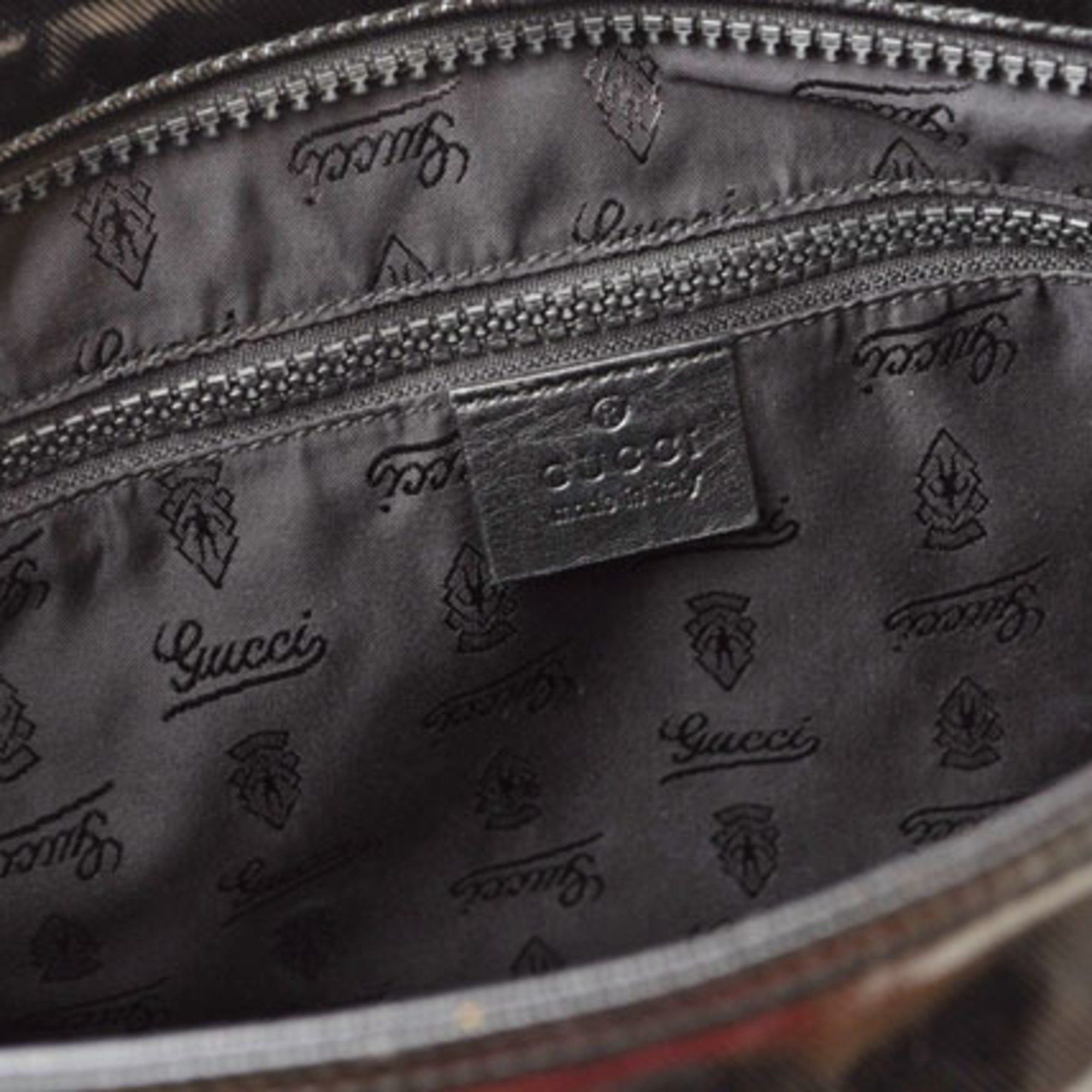 Gucci GUCCI Shoulder Bag Crest Emblem PVC Black 181093 Size ONE SIZE - 15 Thumbnail