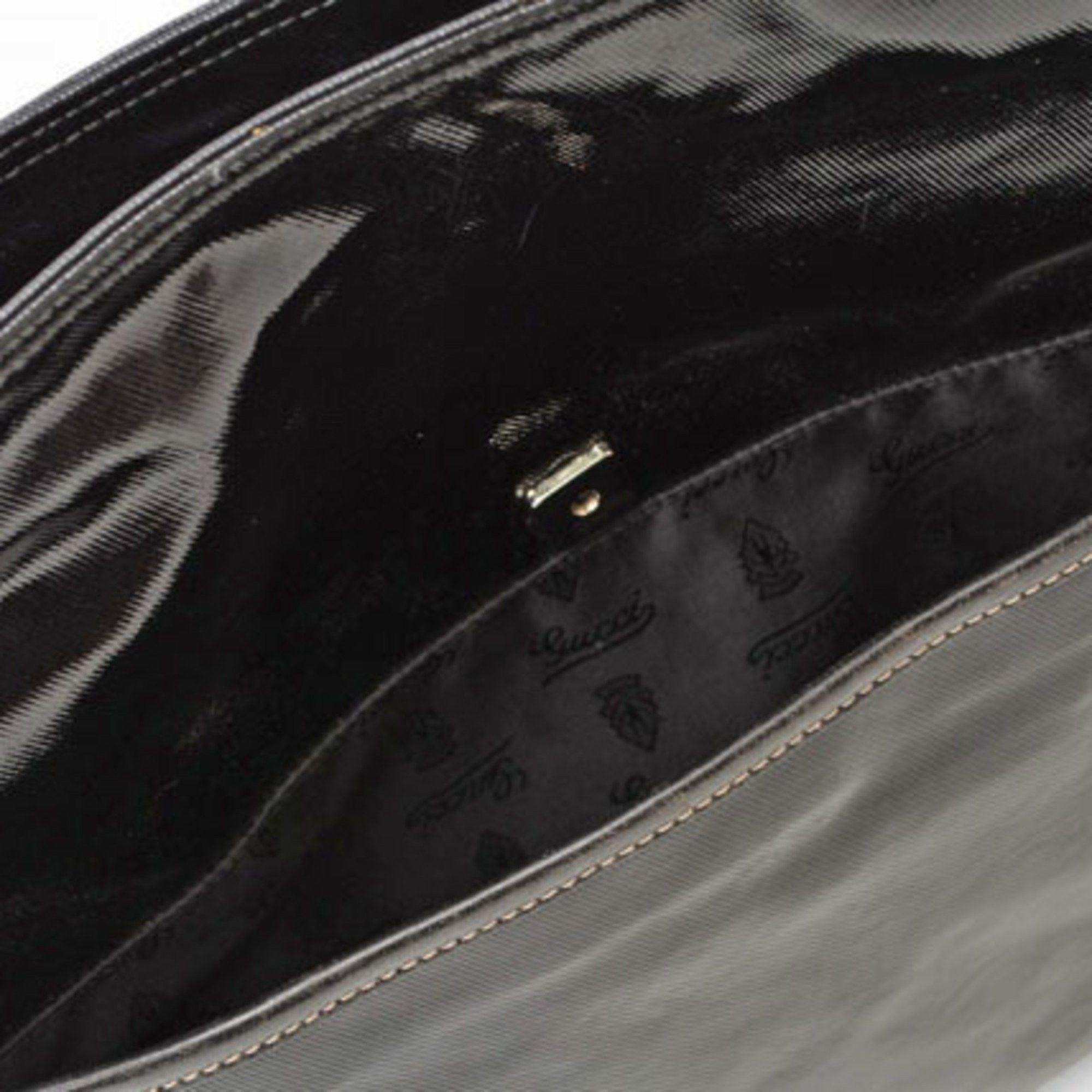 Gucci GUCCI Shoulder Bag Crest Emblem PVC Black 181093 Size ONE SIZE - 16 Thumbnail